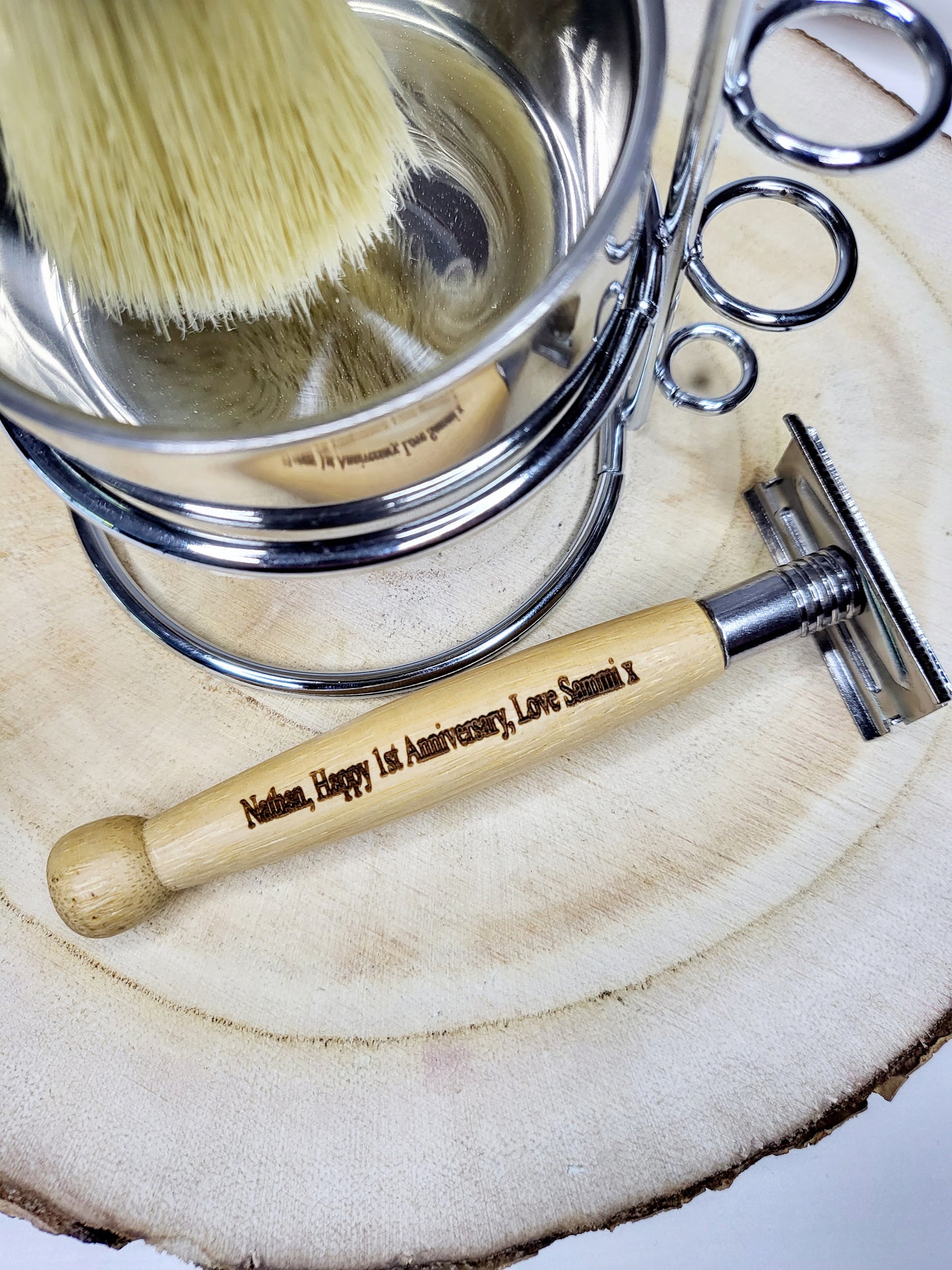 Personalised Bamboo Shaving Set