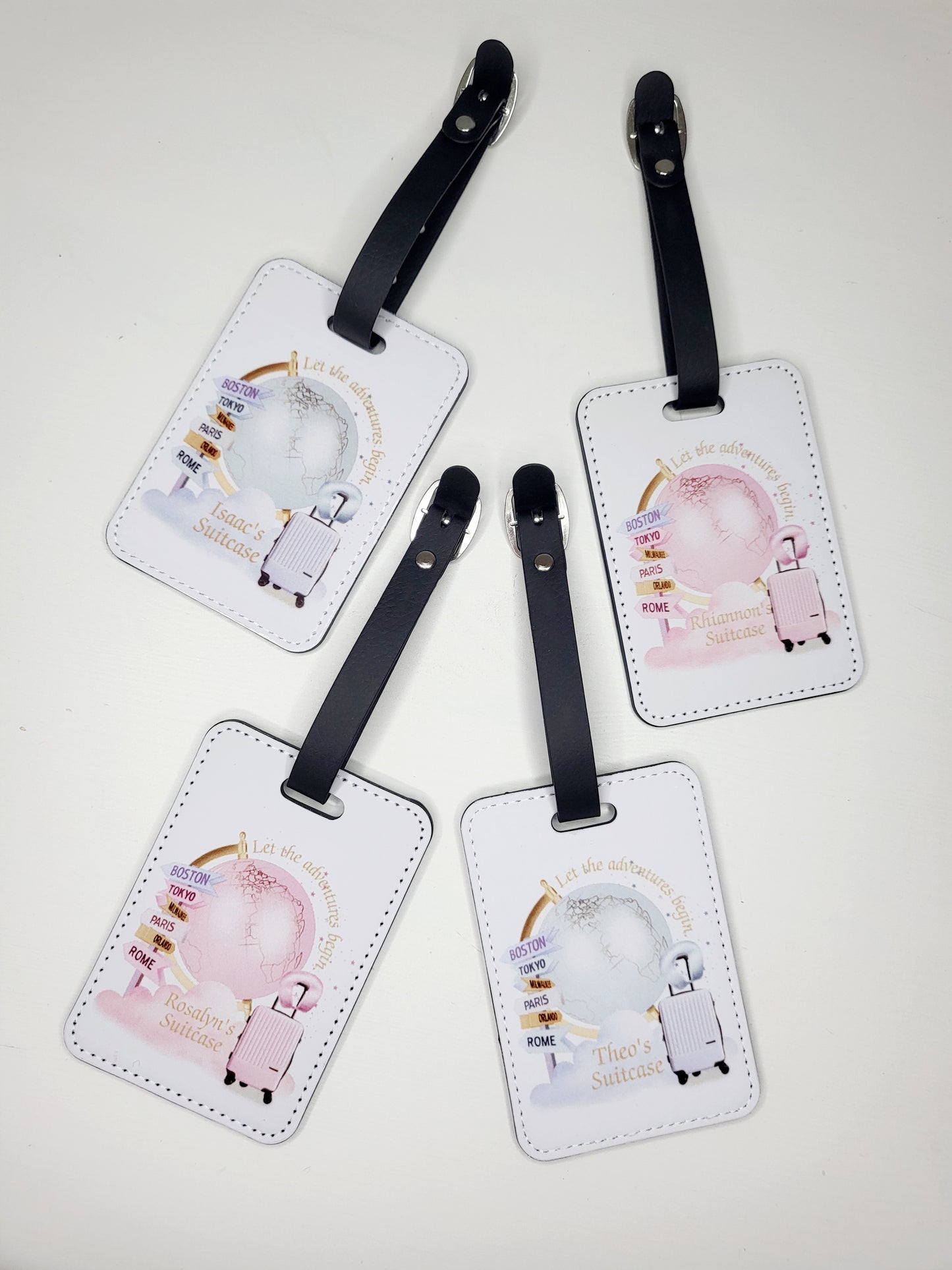 Personalised Luggage Tag, Pink or Blue