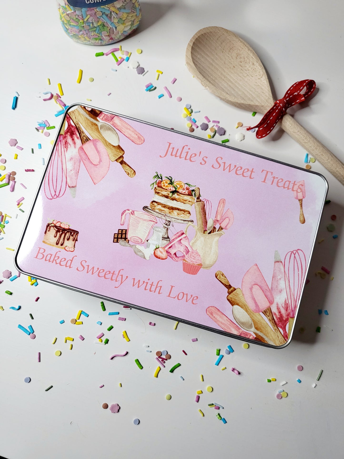 Personalised Baking Tin - Pink or Blue