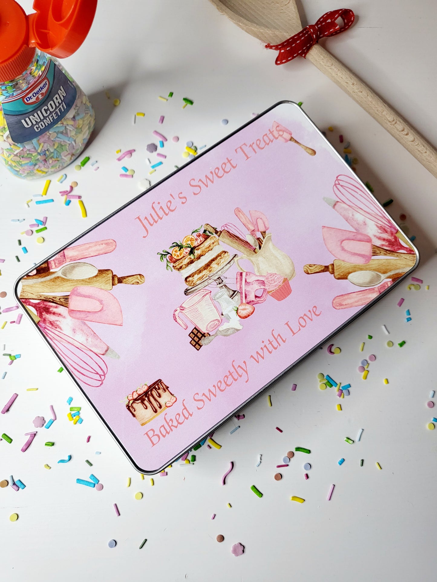 Personalised Baking Tin - Pink or Blue