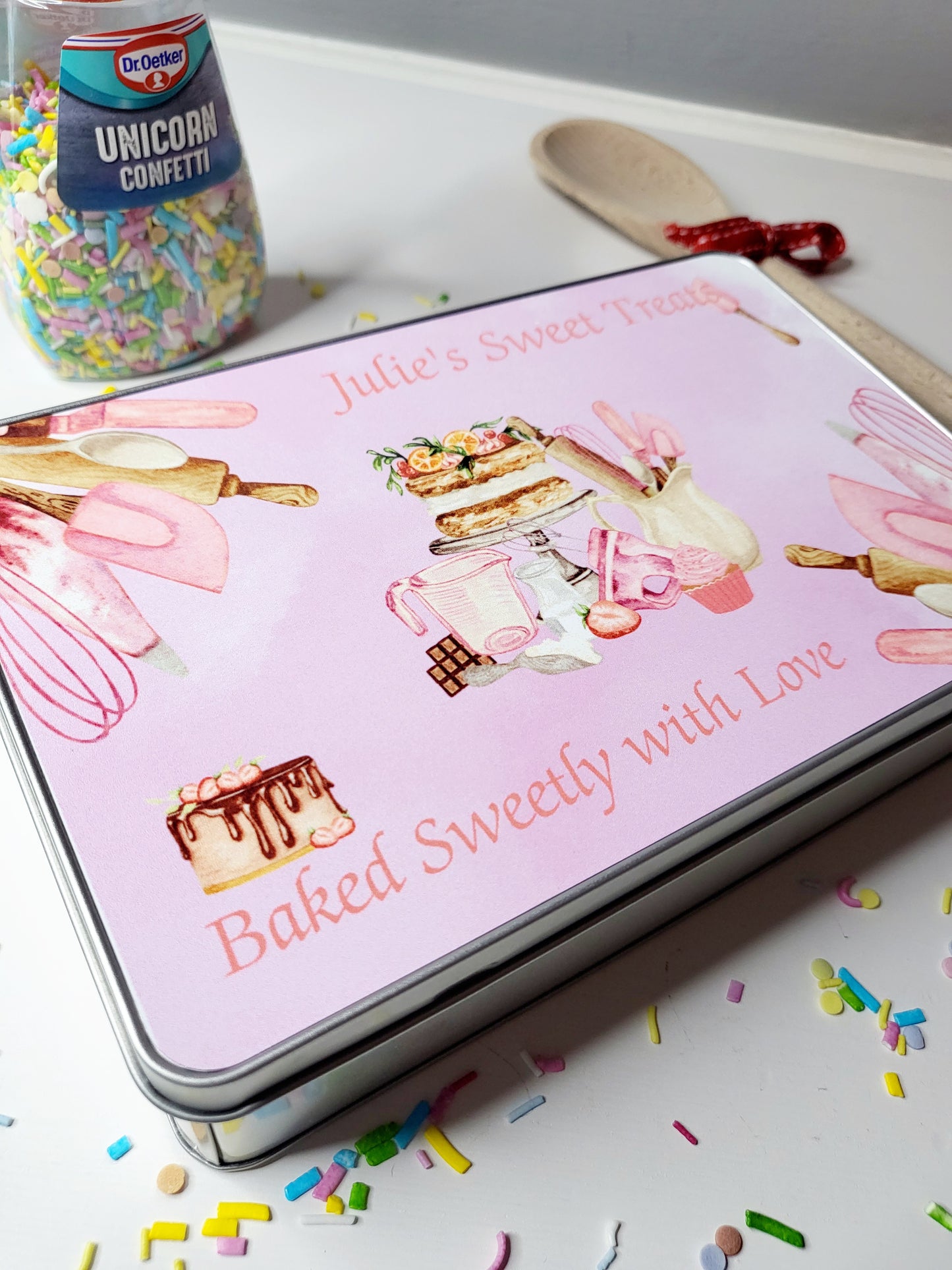 Personalised Baking Tin - Pink or Blue