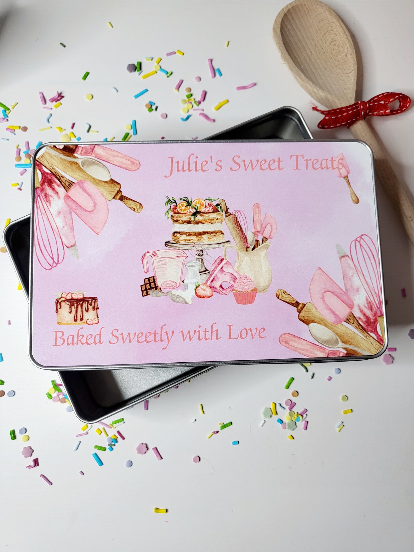 Personalised Baking Tin - Pink or Blue