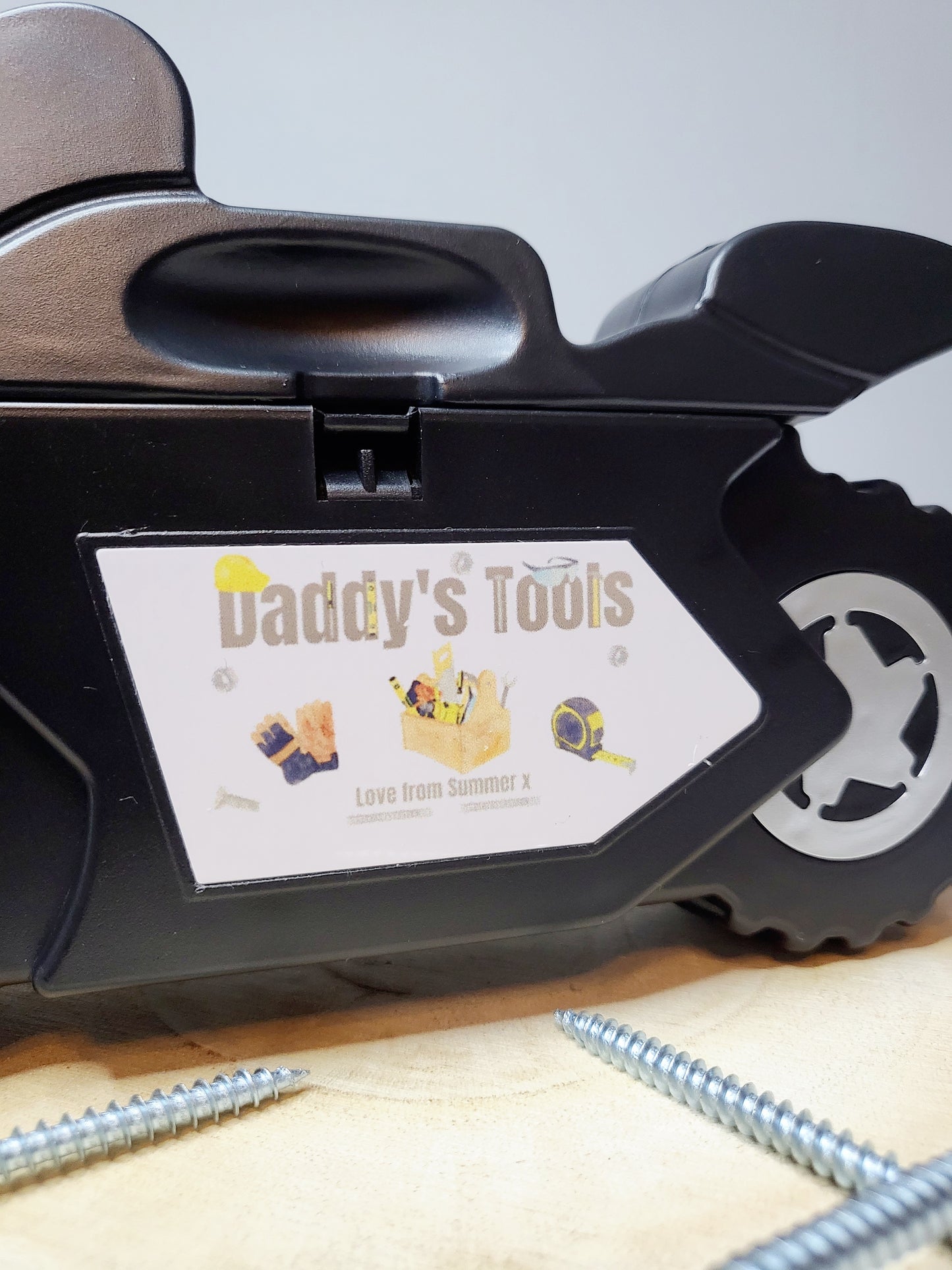 Personalised Mini Tool Kit in Motorbike Case with Torch