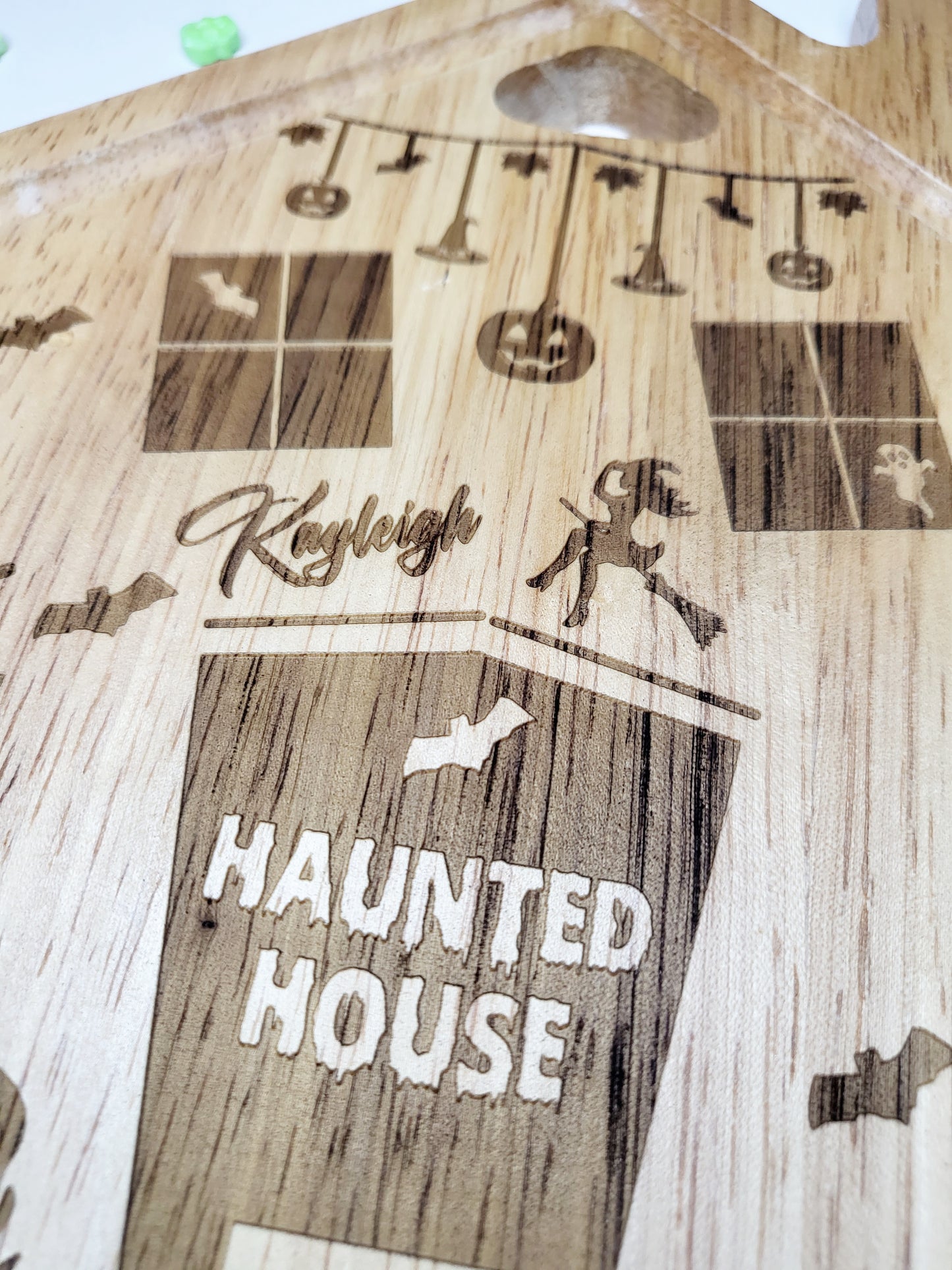 Personalised Haunted House Chopping Board