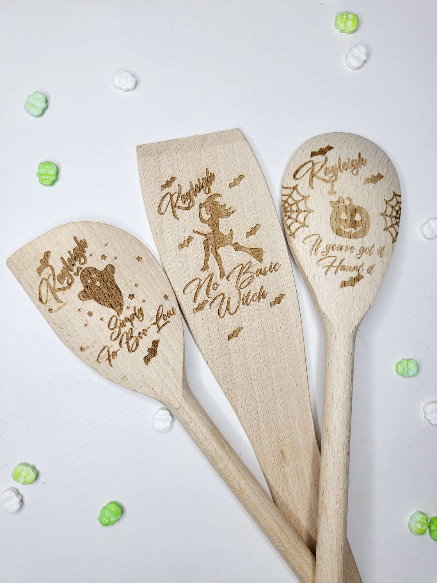 Personalised Halloween Baking Utensils, Set of 3