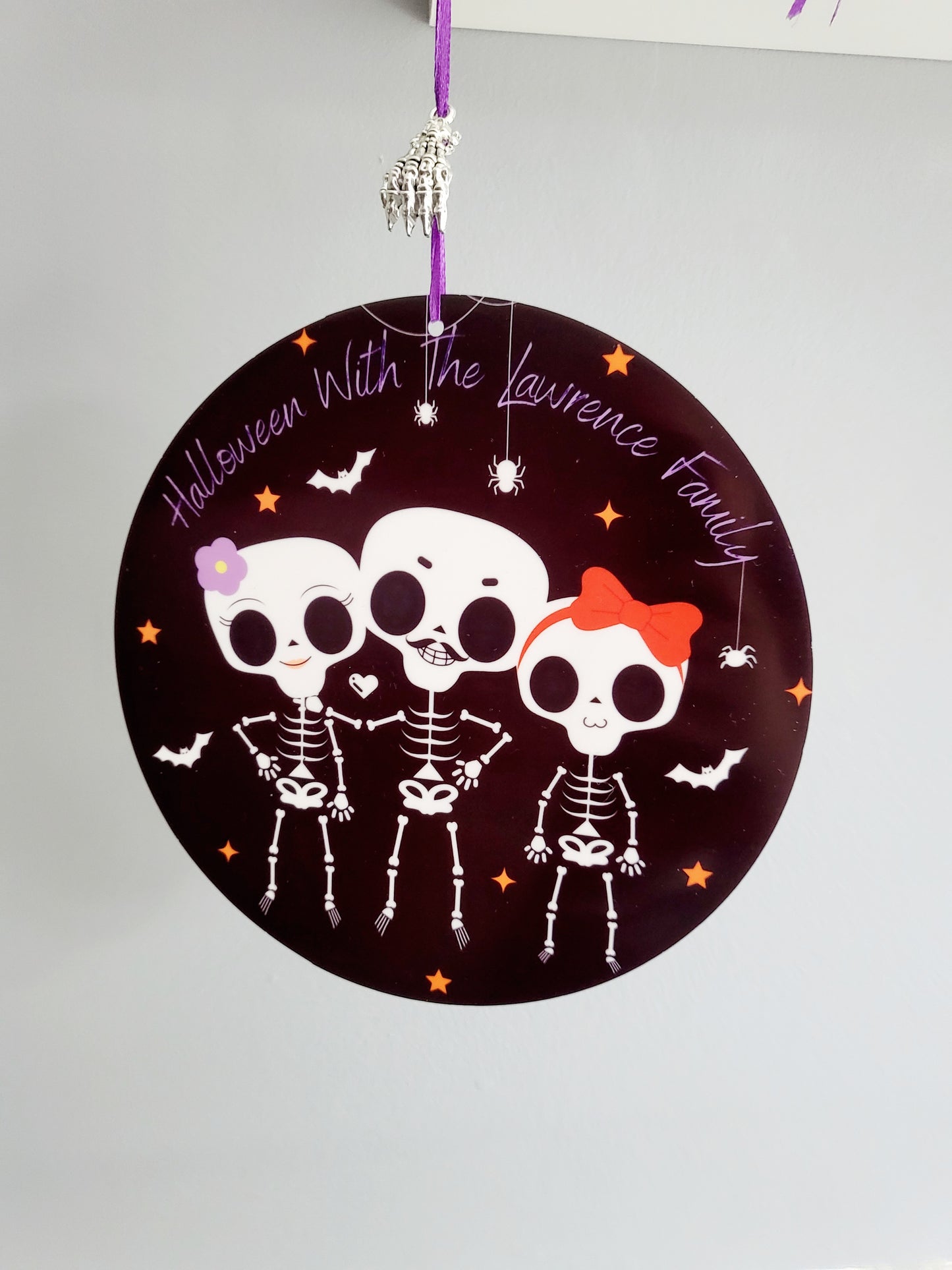 Personalised Halloween Family Door Bauble/Plaque