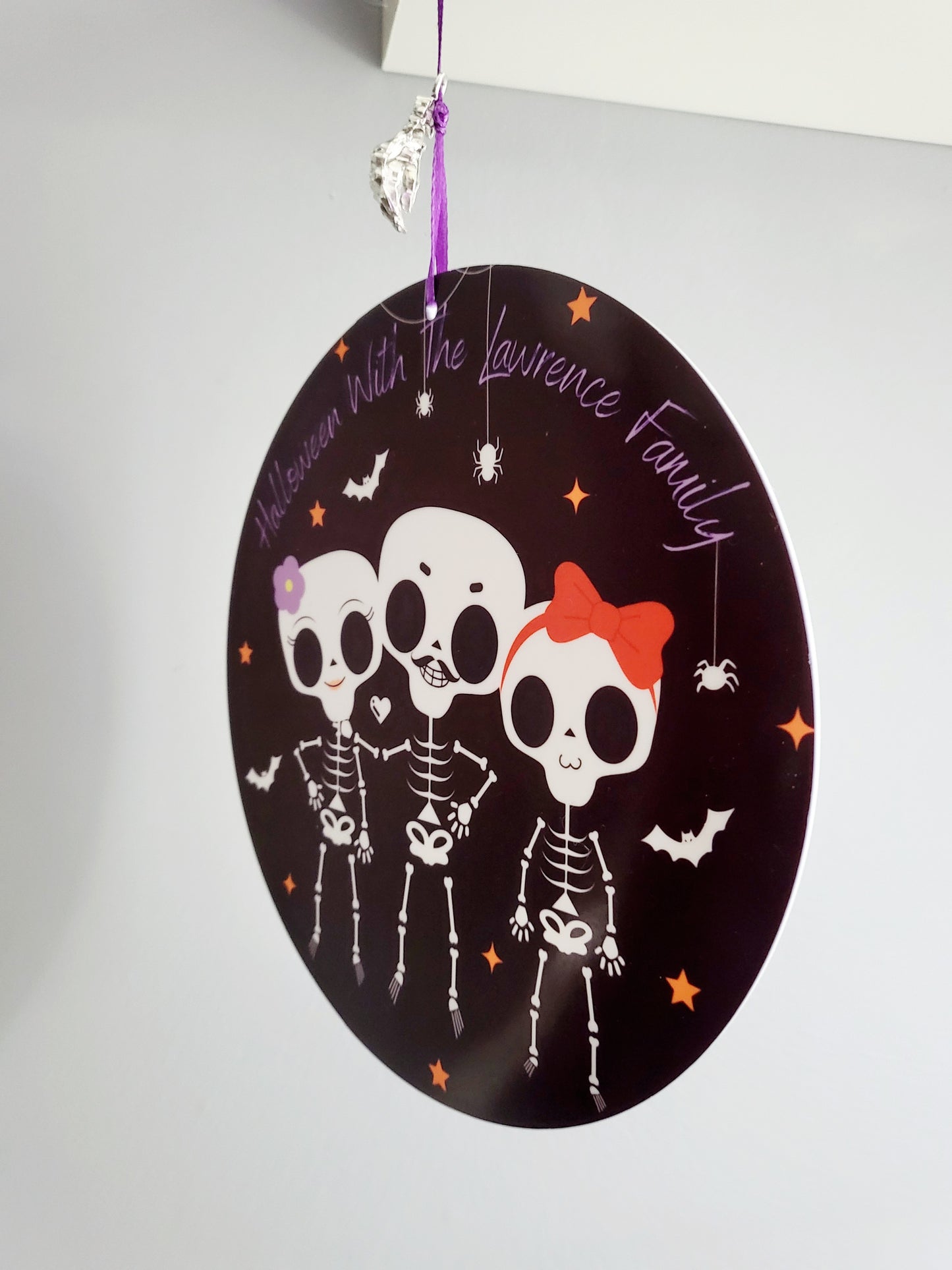 Personalised Halloween Family Door Bauble/Plaque