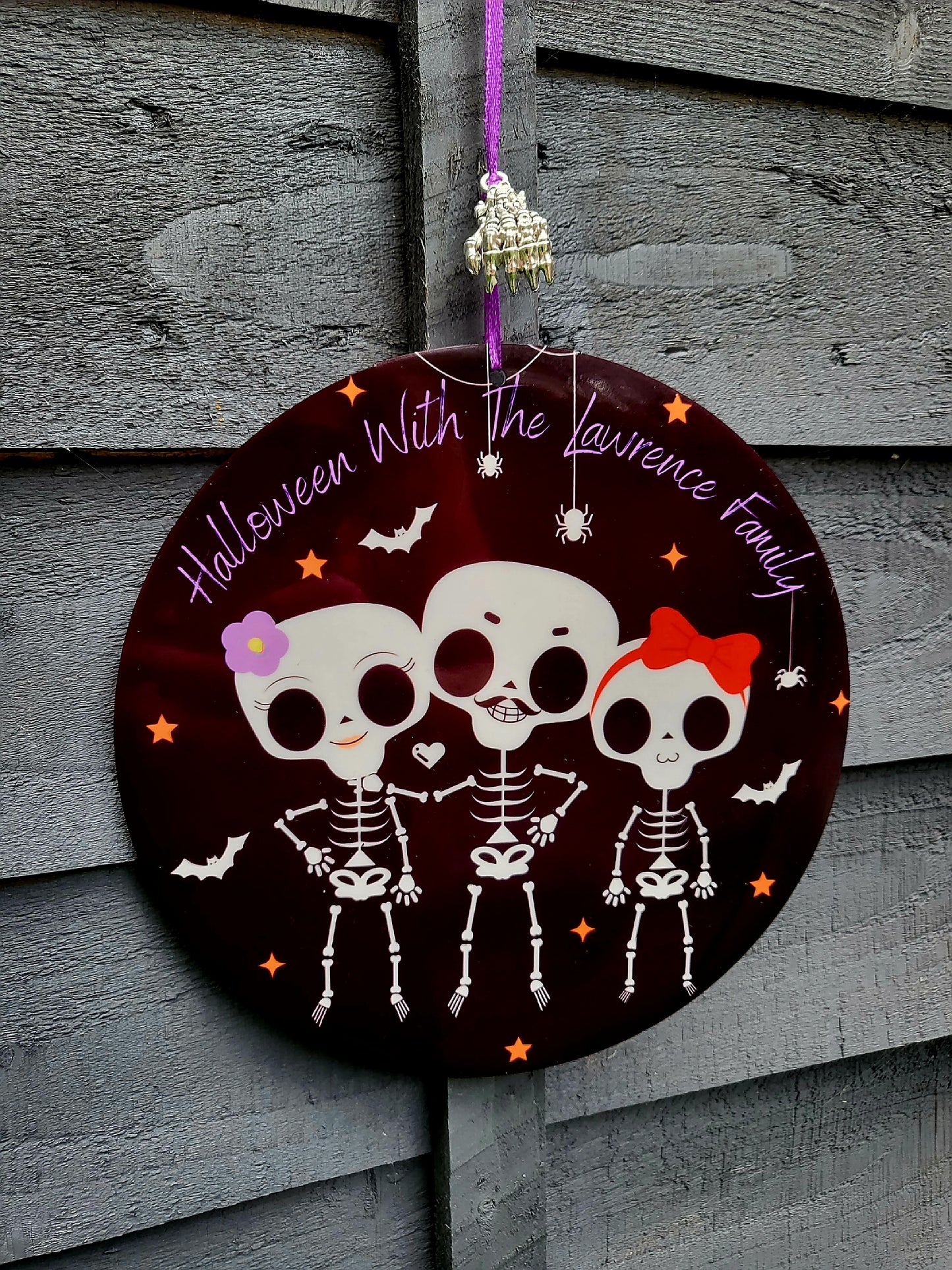 Personalised Halloween Family Door Bauble/Plaque