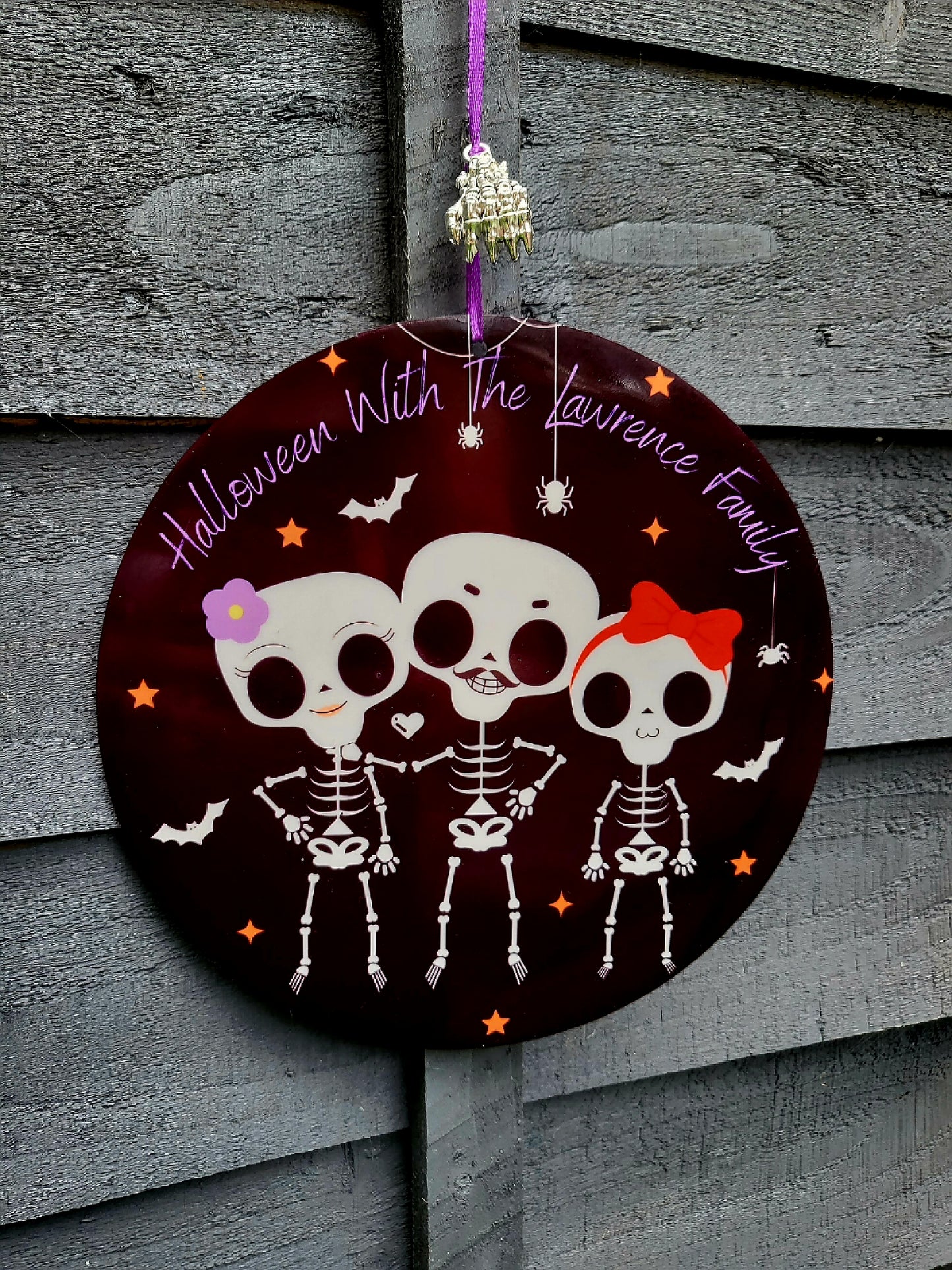 Personalised Halloween Family Door Bauble/Plaque