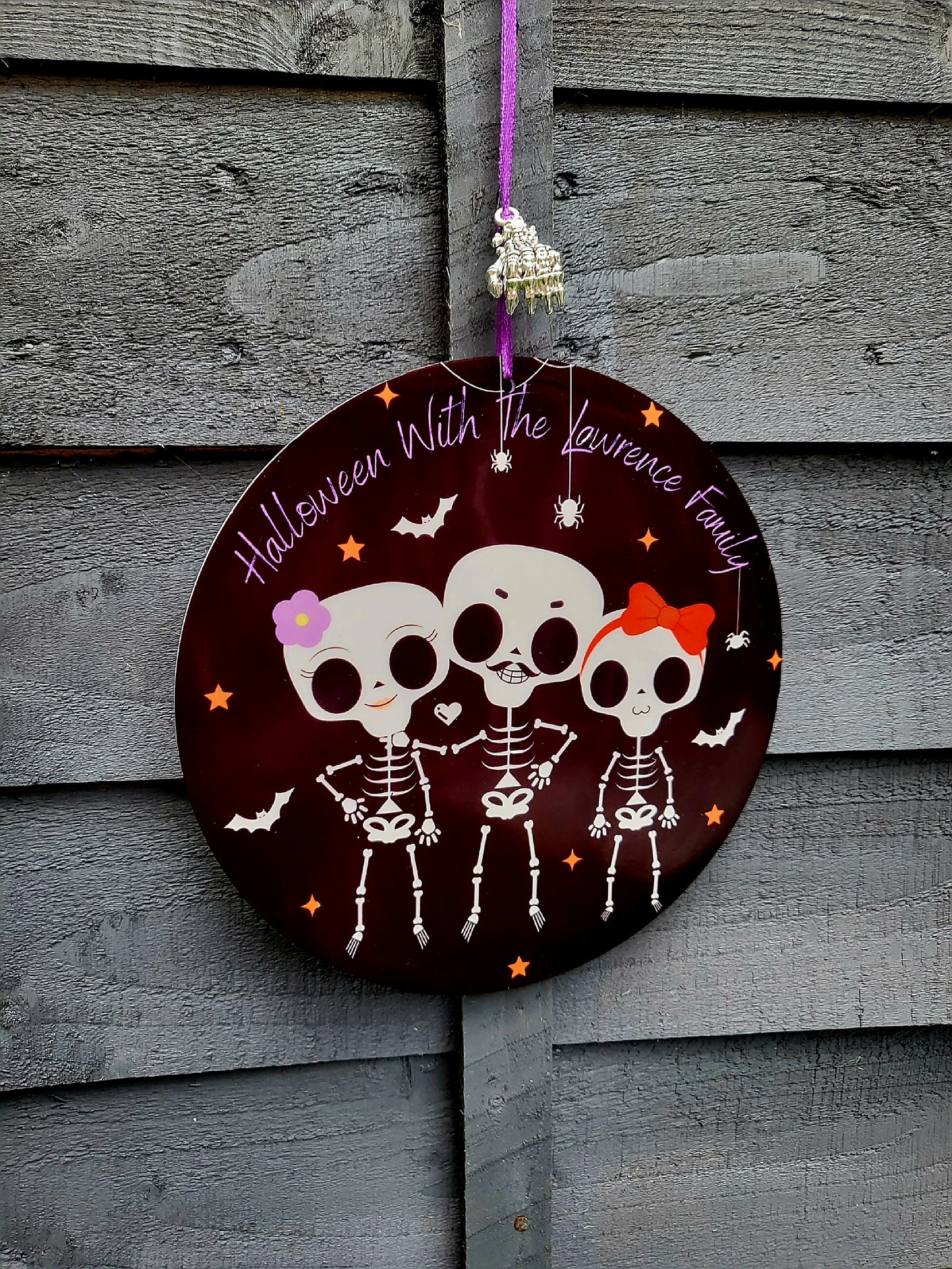 Personalised Halloween Family Door Bauble/Plaque