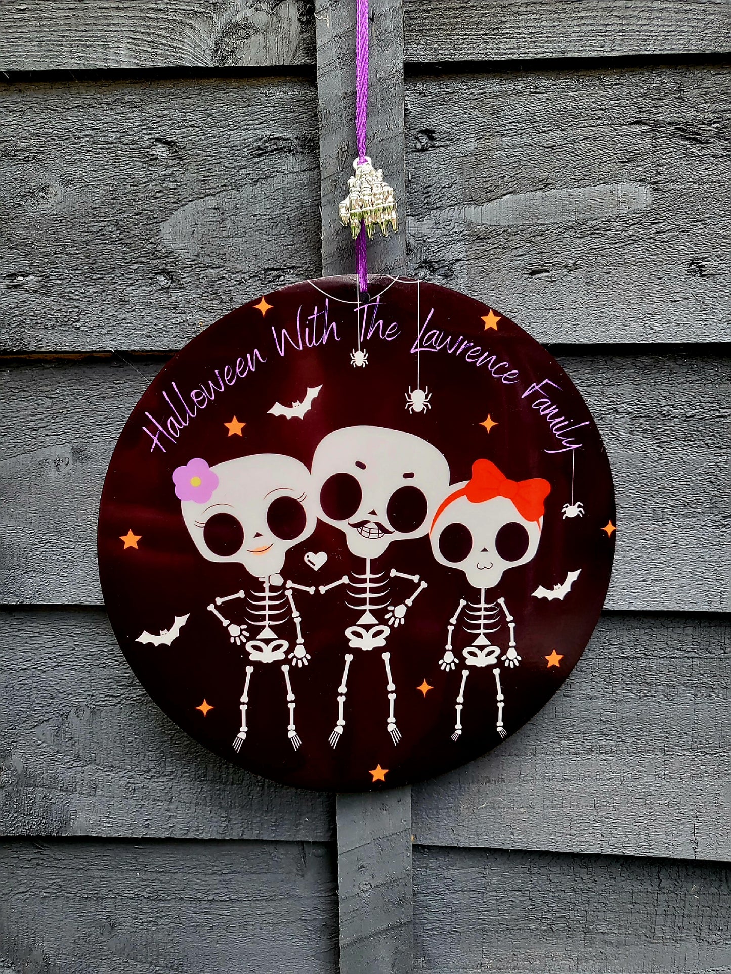 Personalised Halloween Family Door Bauble/Plaque