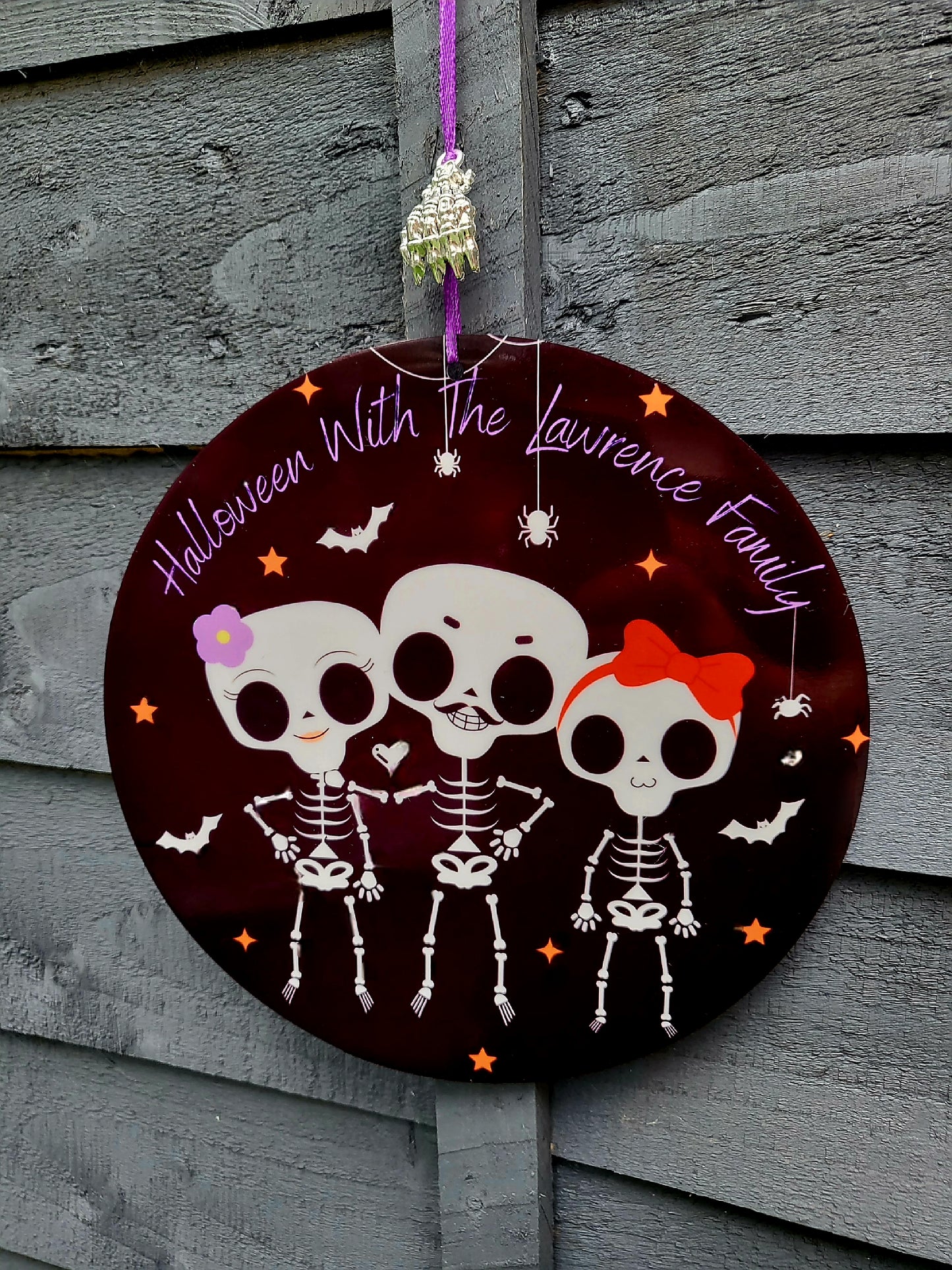 Personalised Halloween Family Door Bauble/Plaque