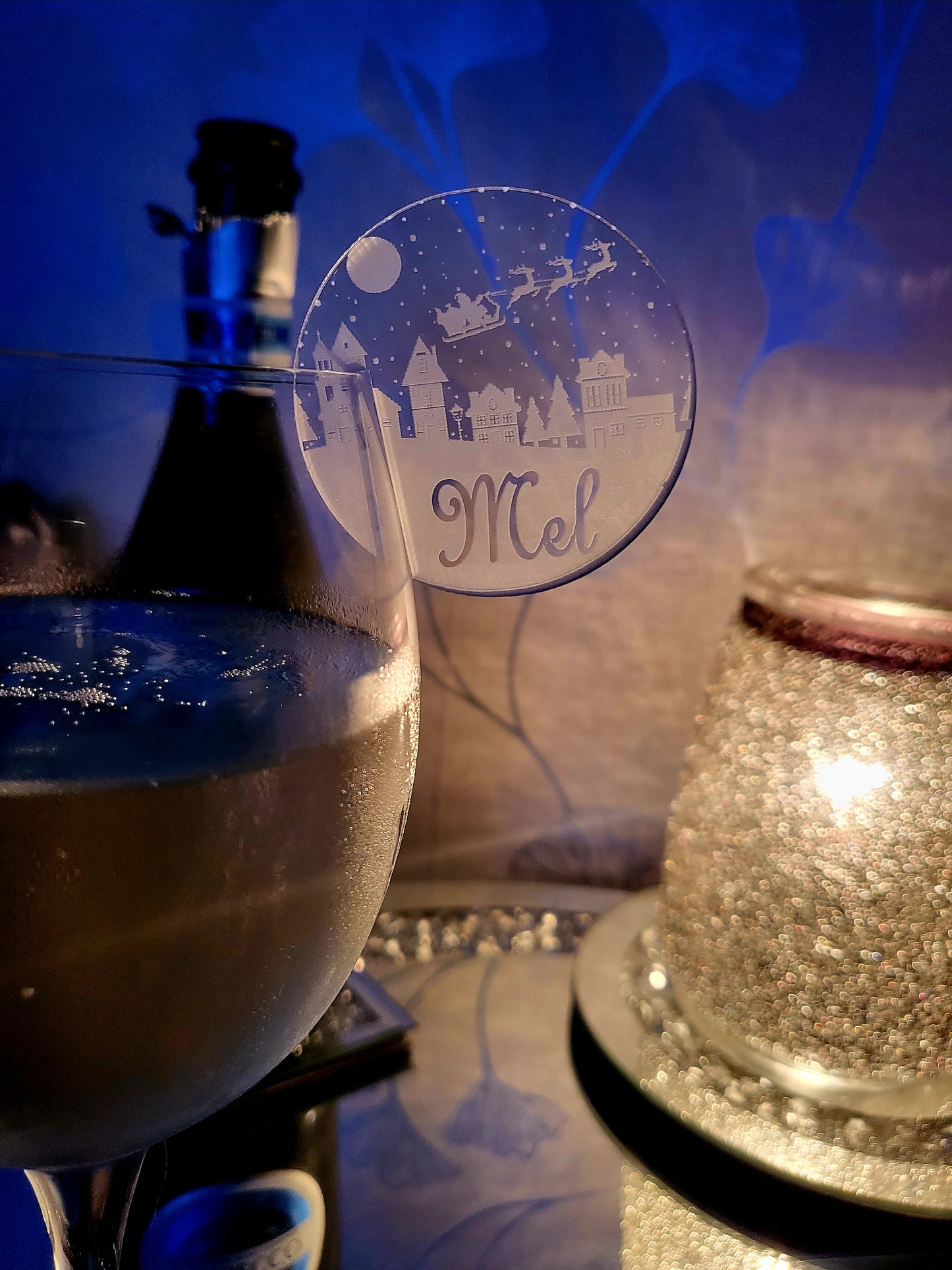 Personalised Christmas Glass Charm - Globe