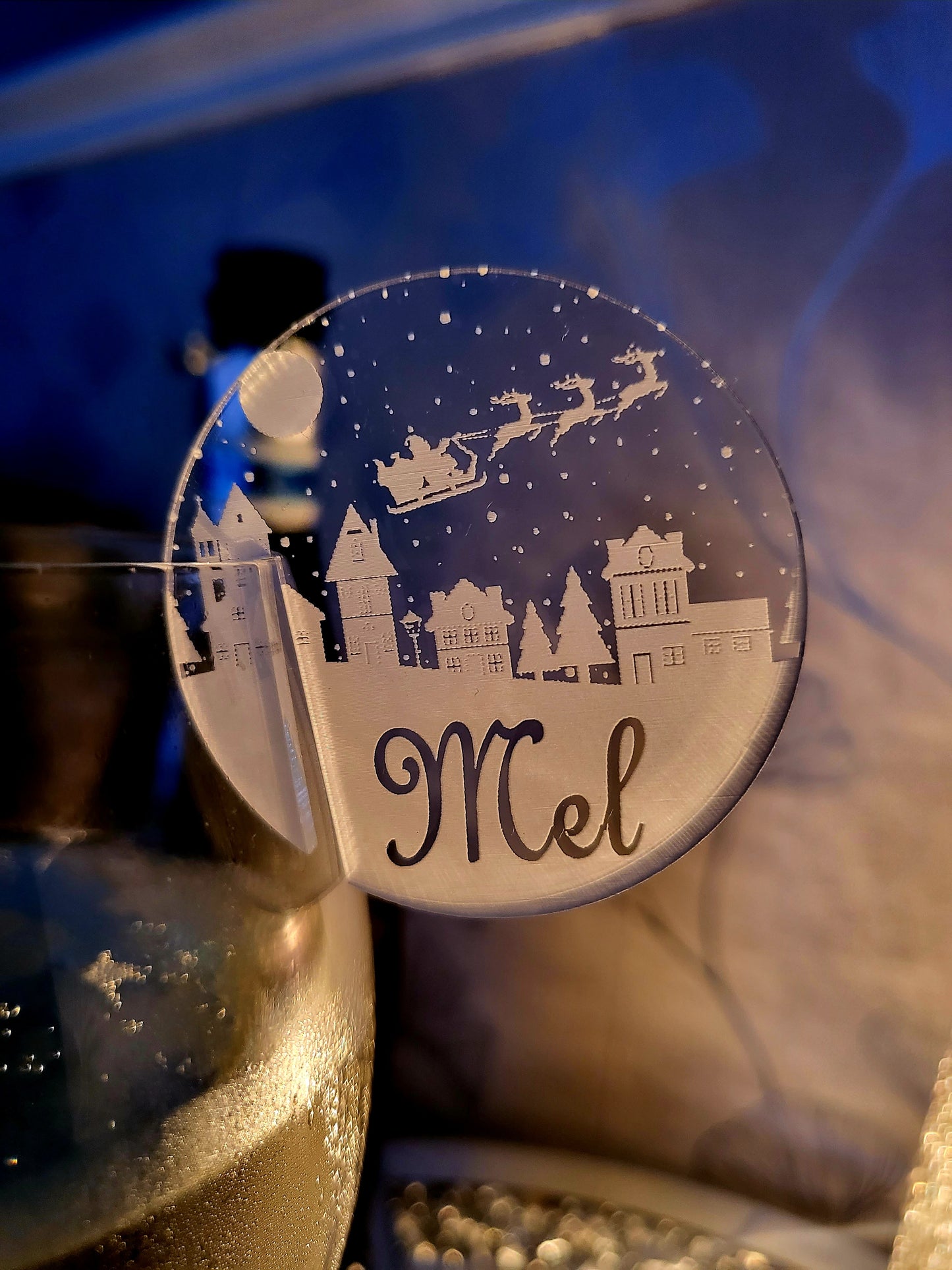 Personalised Christmas Glass Charm - Globe