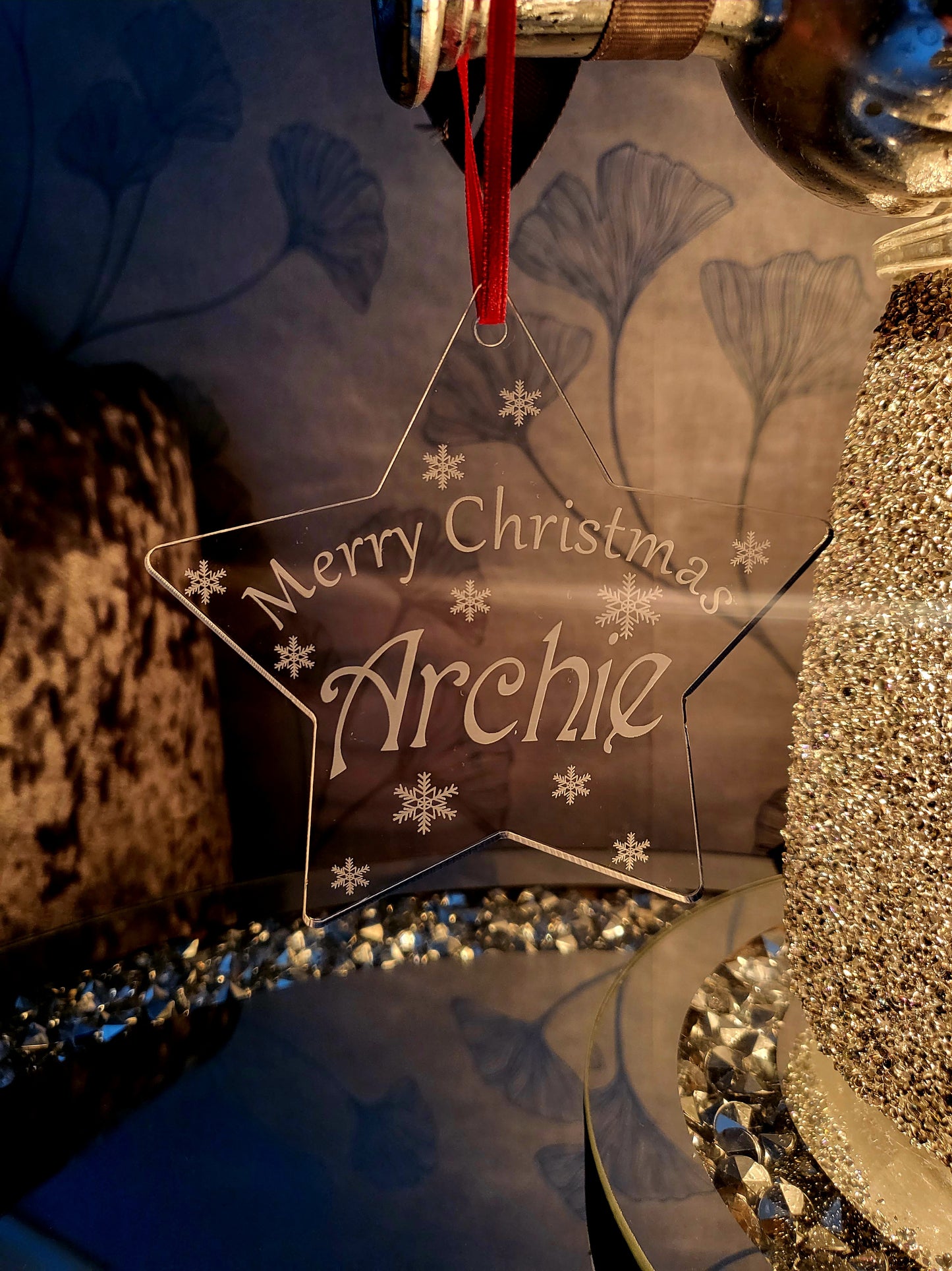 Personalised Christmas Star Tree Decoration