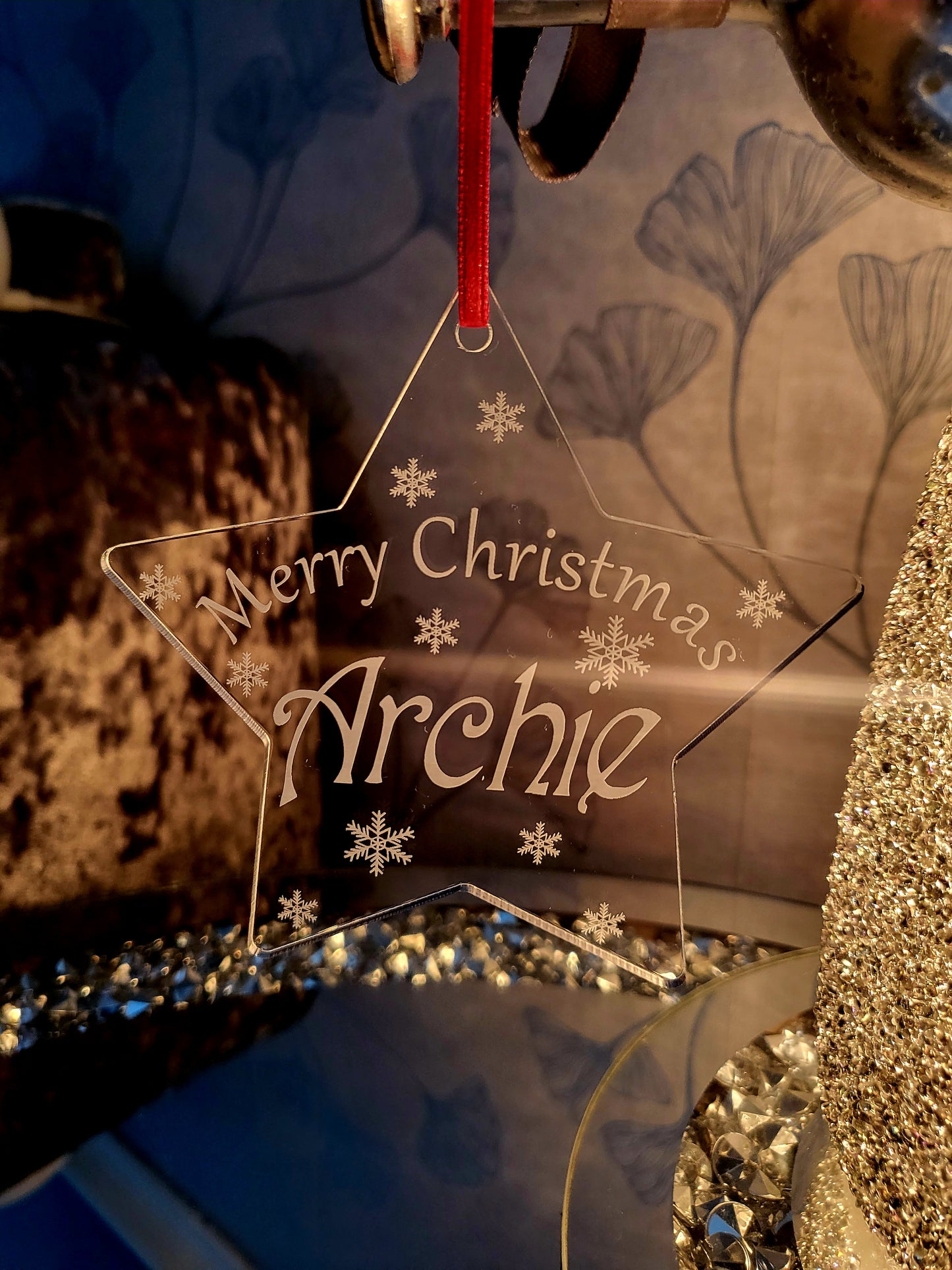 Personalised Christmas Star Tree Decoration