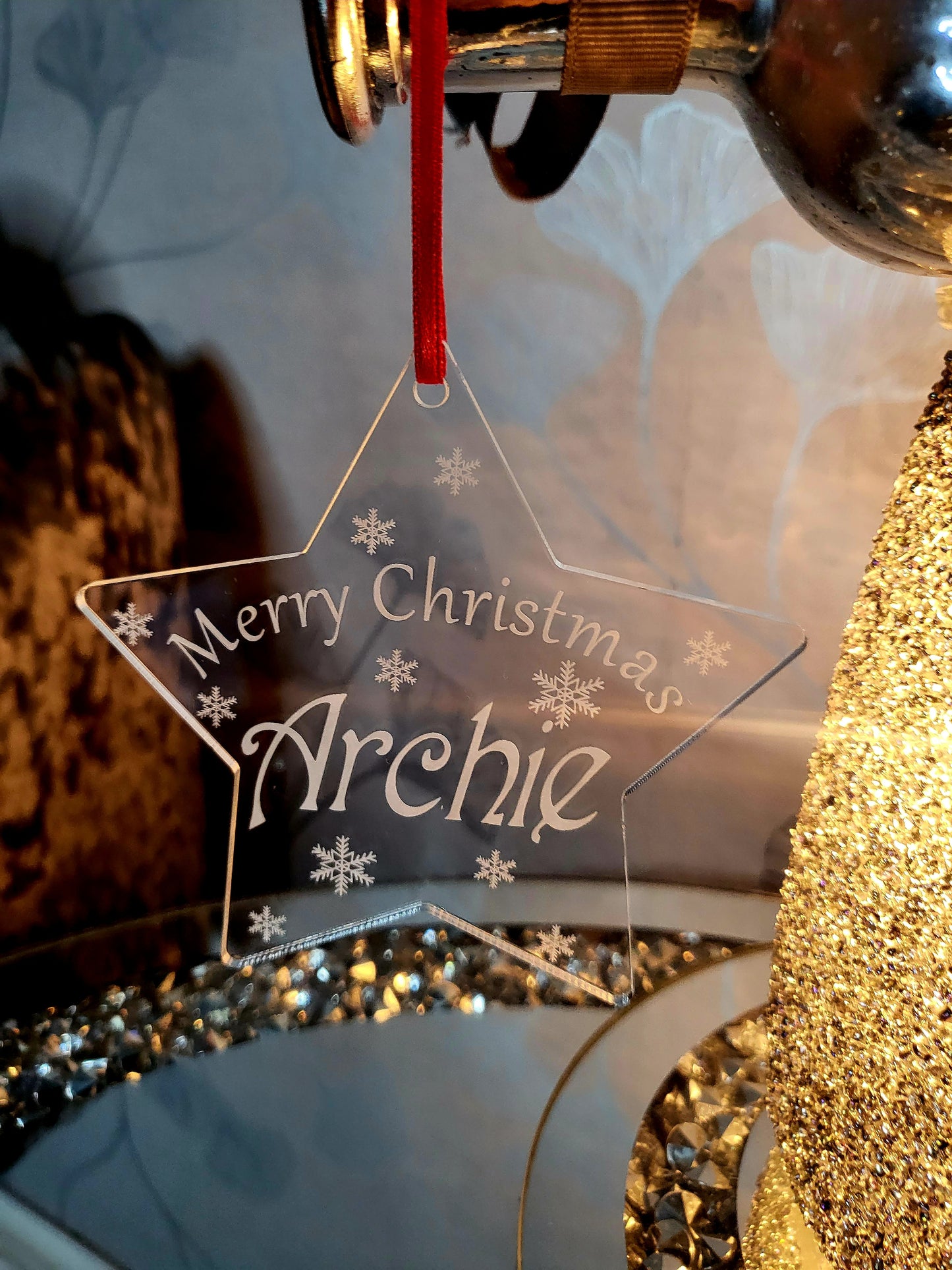 Personalised Christmas Star Tree Decoration