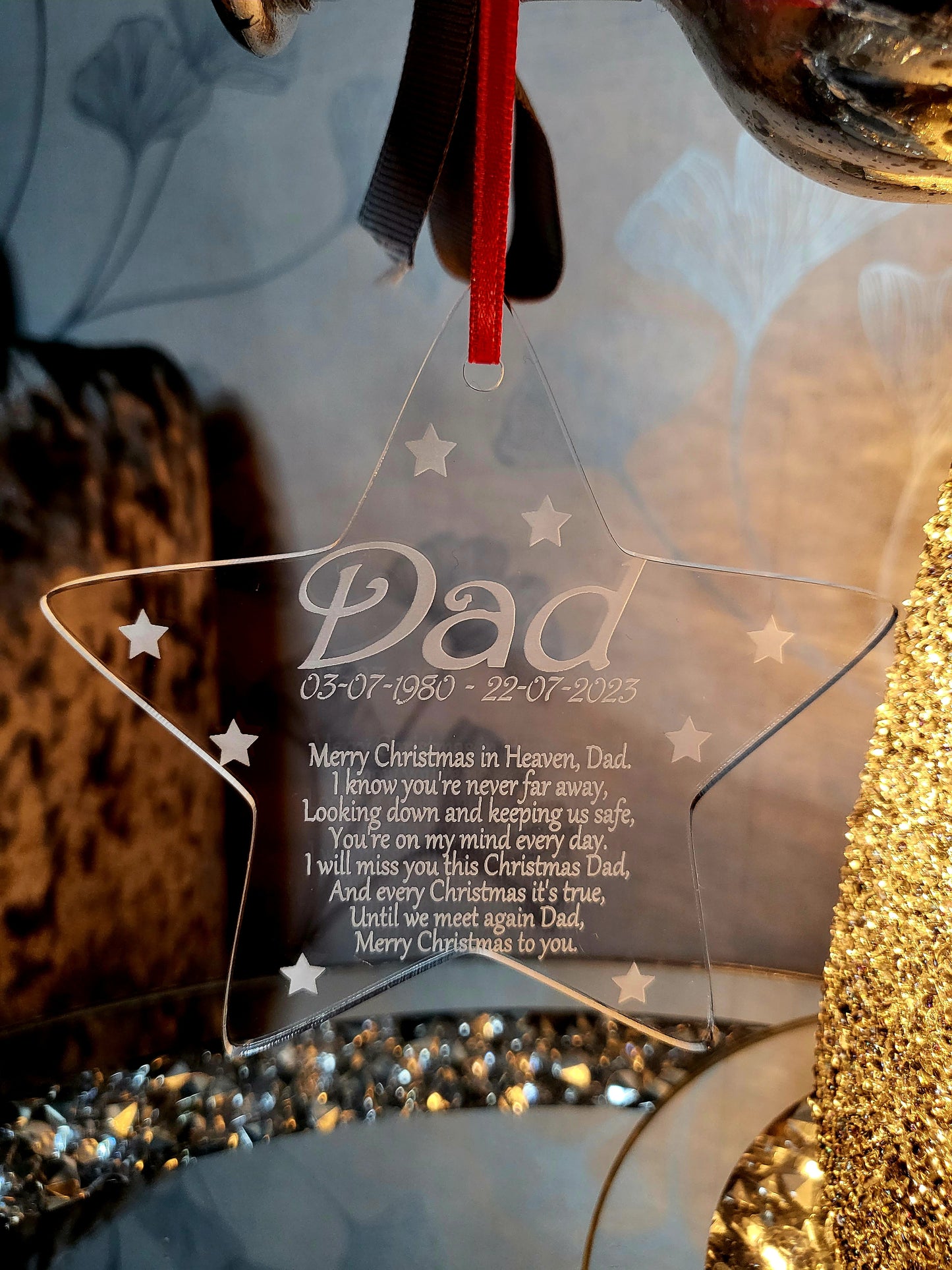 Personalised Memorial Christmas Hanging Decoration