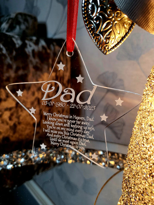 Personalised Memorial Christmas Hanging Decoration