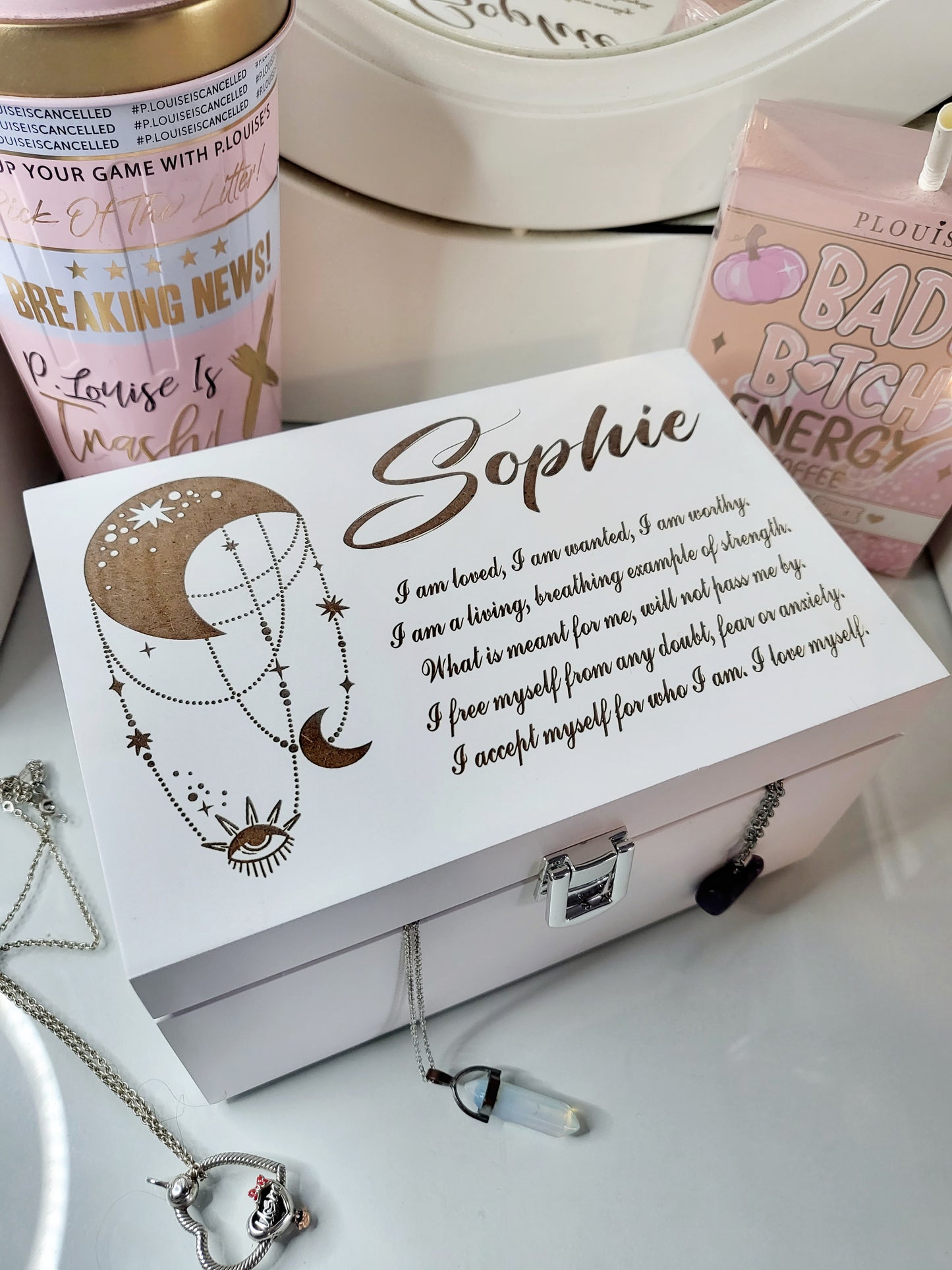 Personalised Positive Affirmation Jewellery Box