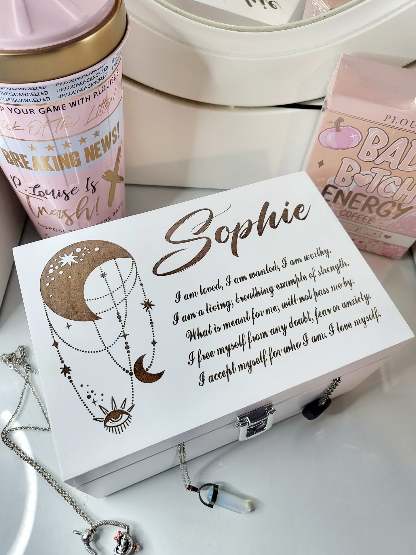 Personalised Positive Affirmation Jewellery Box