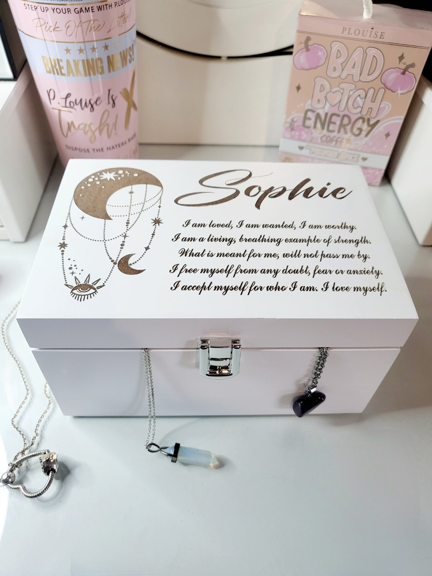 Personalised Positive Affirmation Jewellery Box