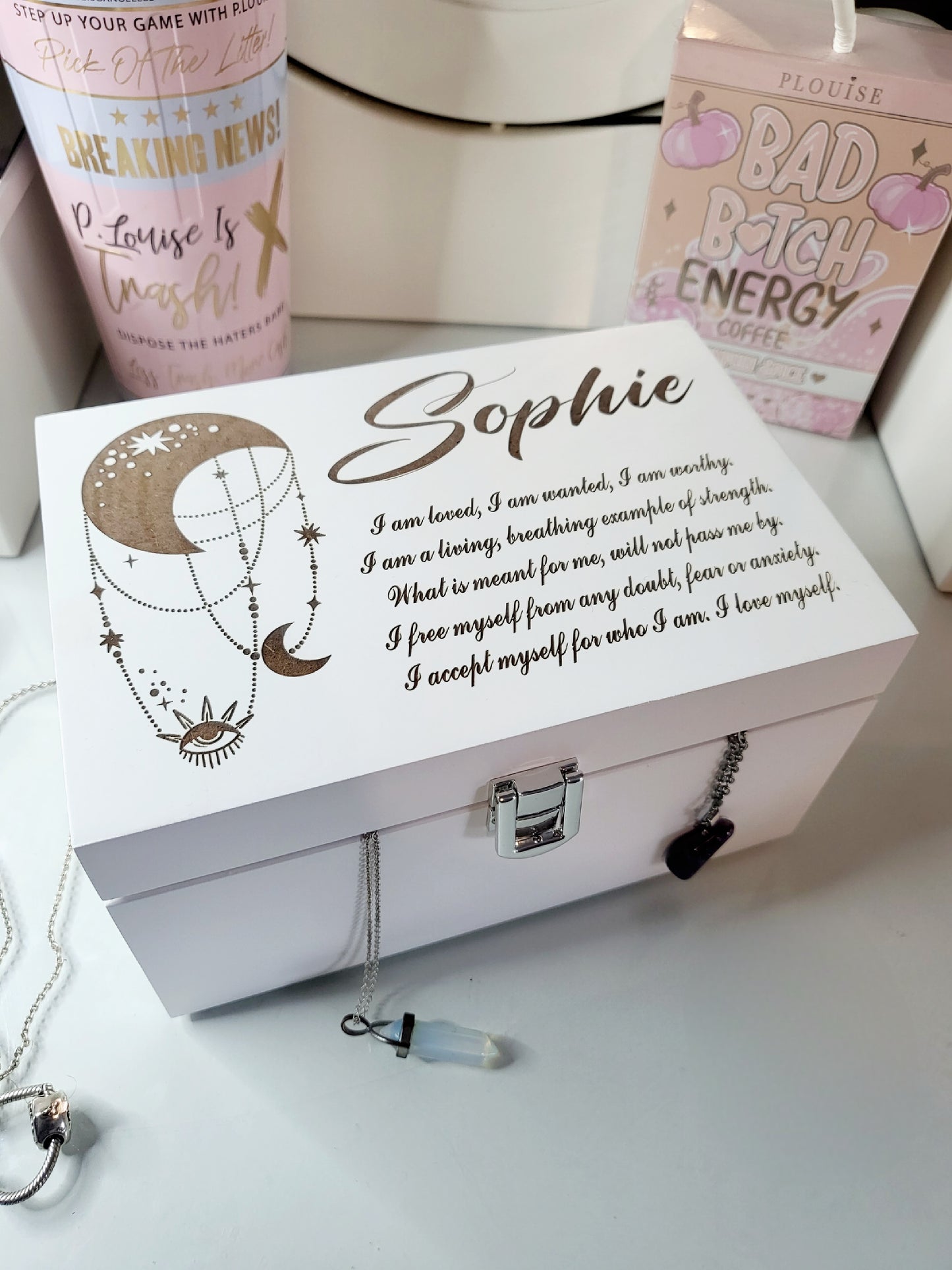 Personalised Positive Affirmation Jewellery Box