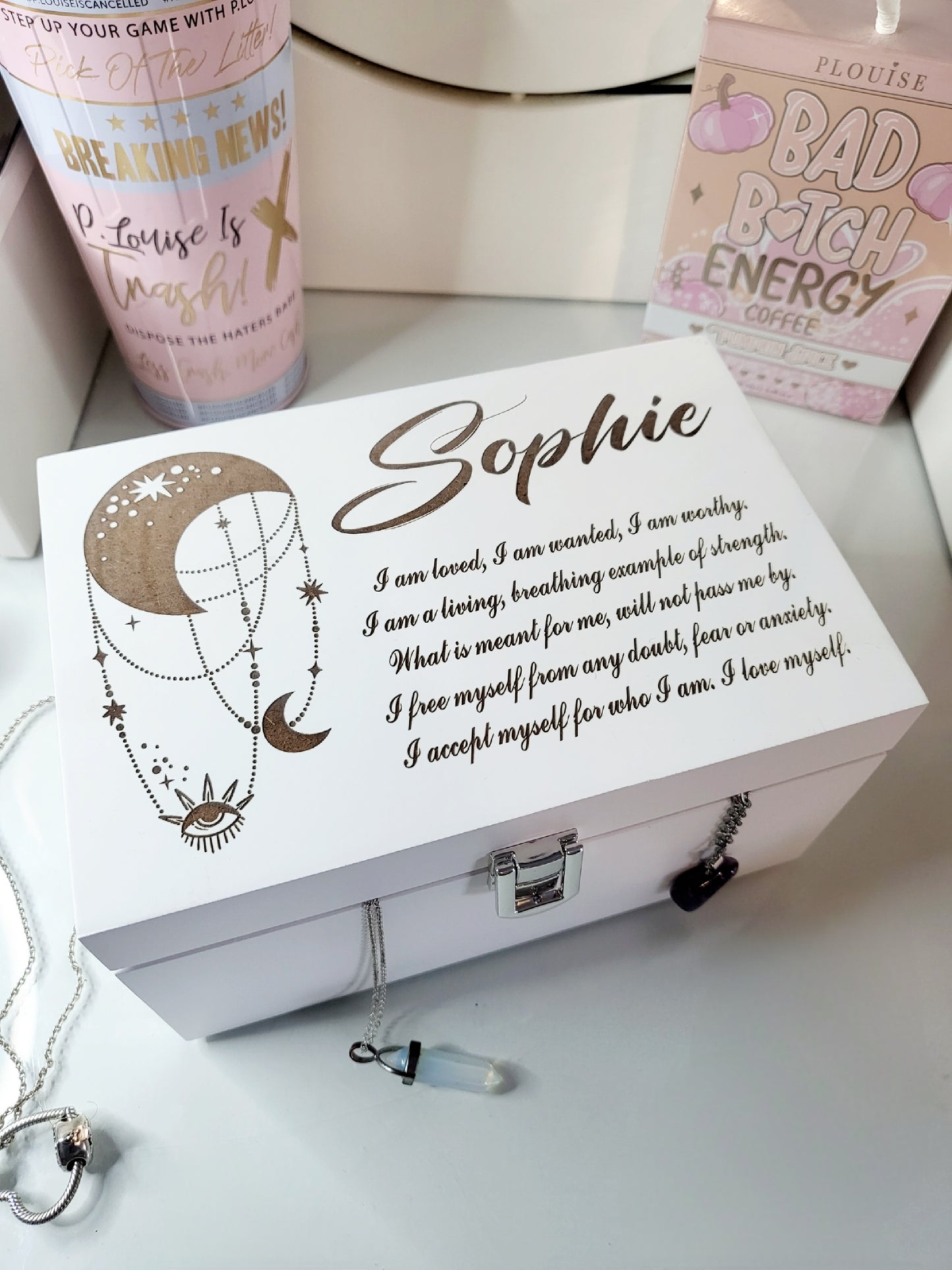 Personalised Positive Affirmation Jewellery Box