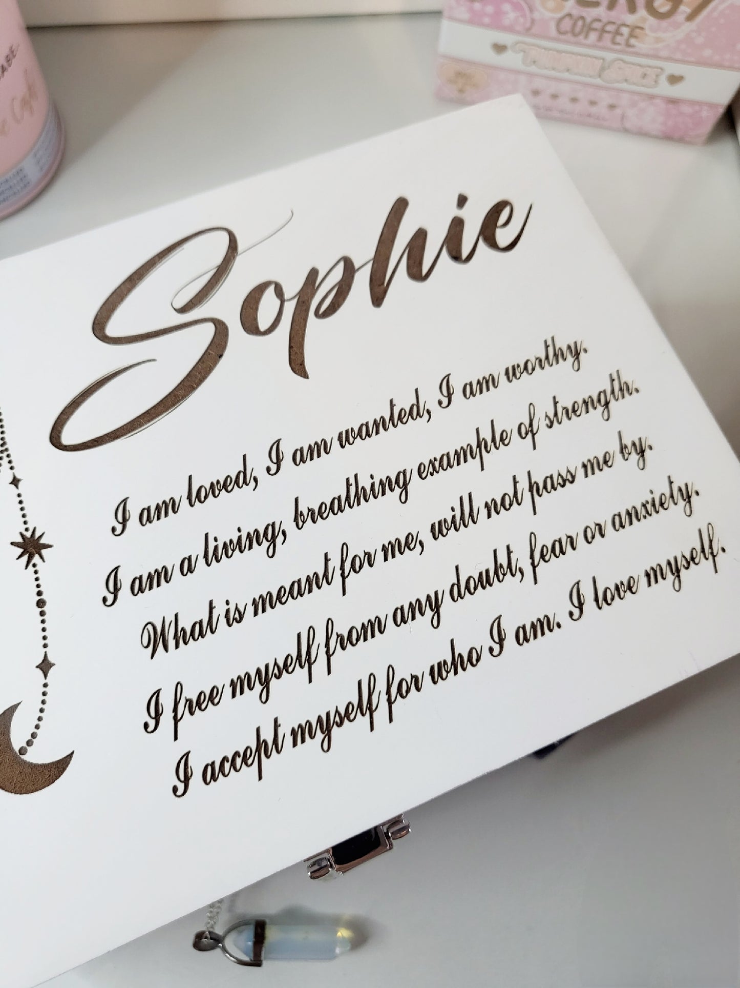 Personalised Positive Affirmation Jewellery Box