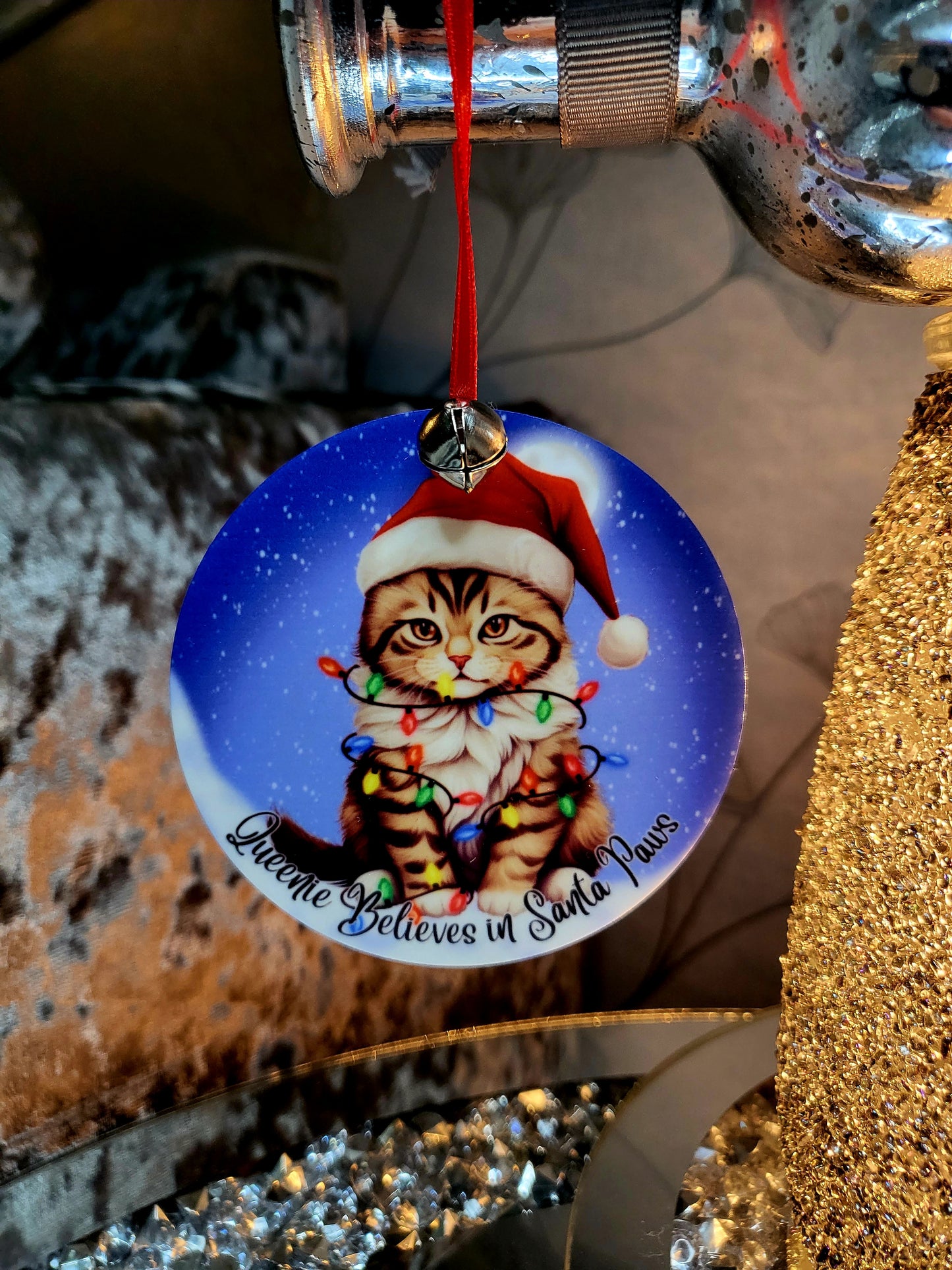 Personalised Cat Christmas Bauble