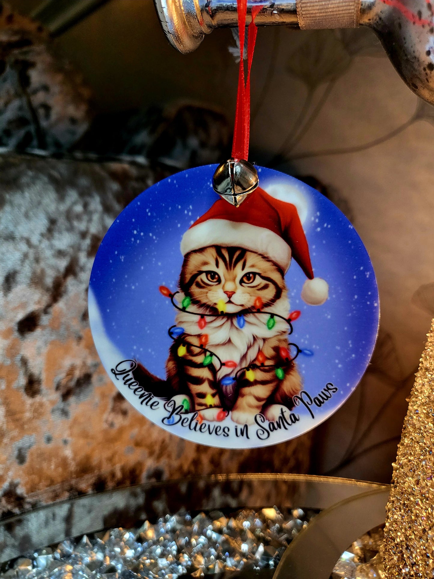 Personalised Cat Christmas Bauble