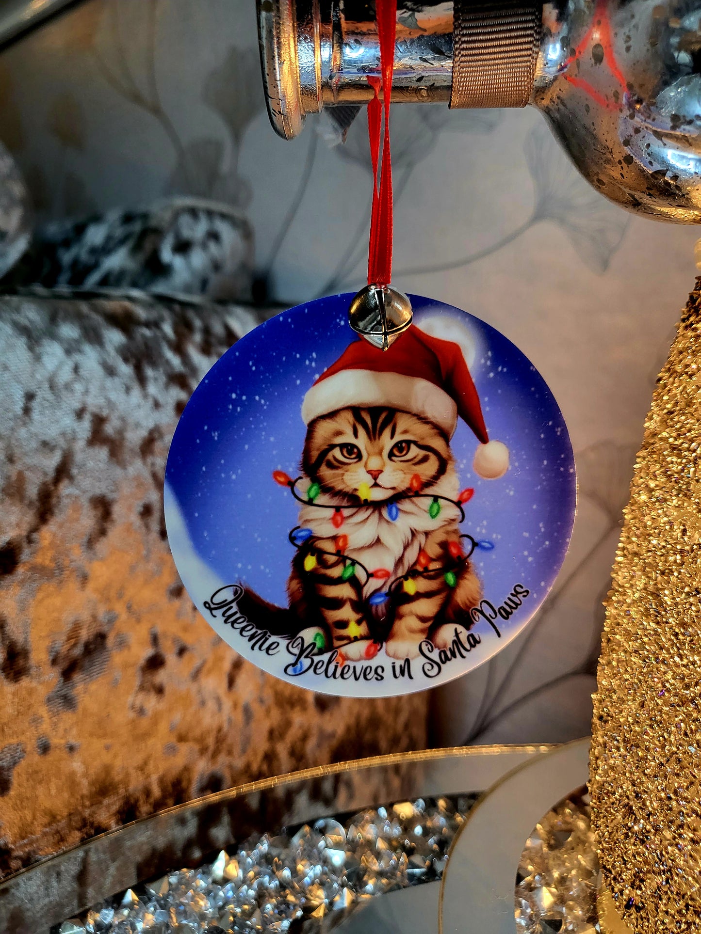 Personalised Cat Christmas Bauble