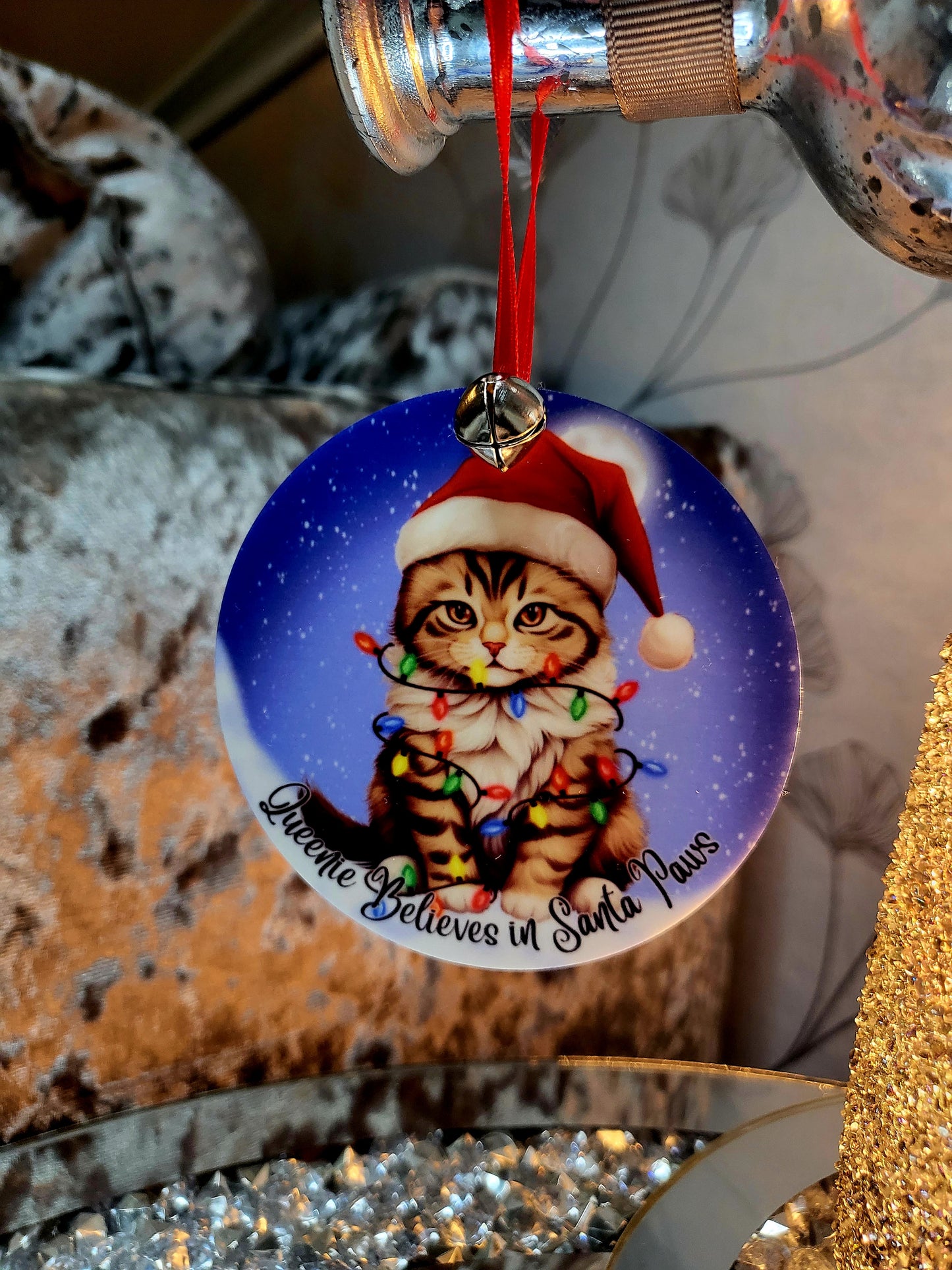 Personalised Cat Christmas Bauble