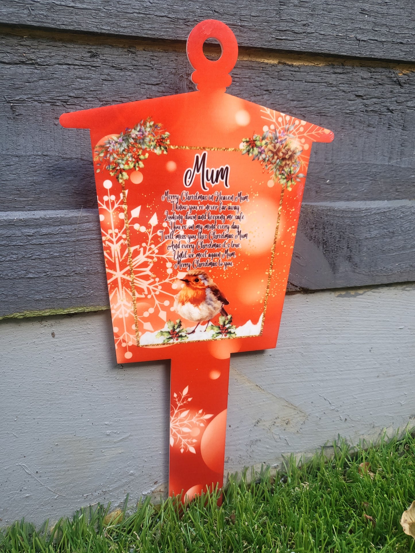 Personalised Christmas Lantern Grave Marker