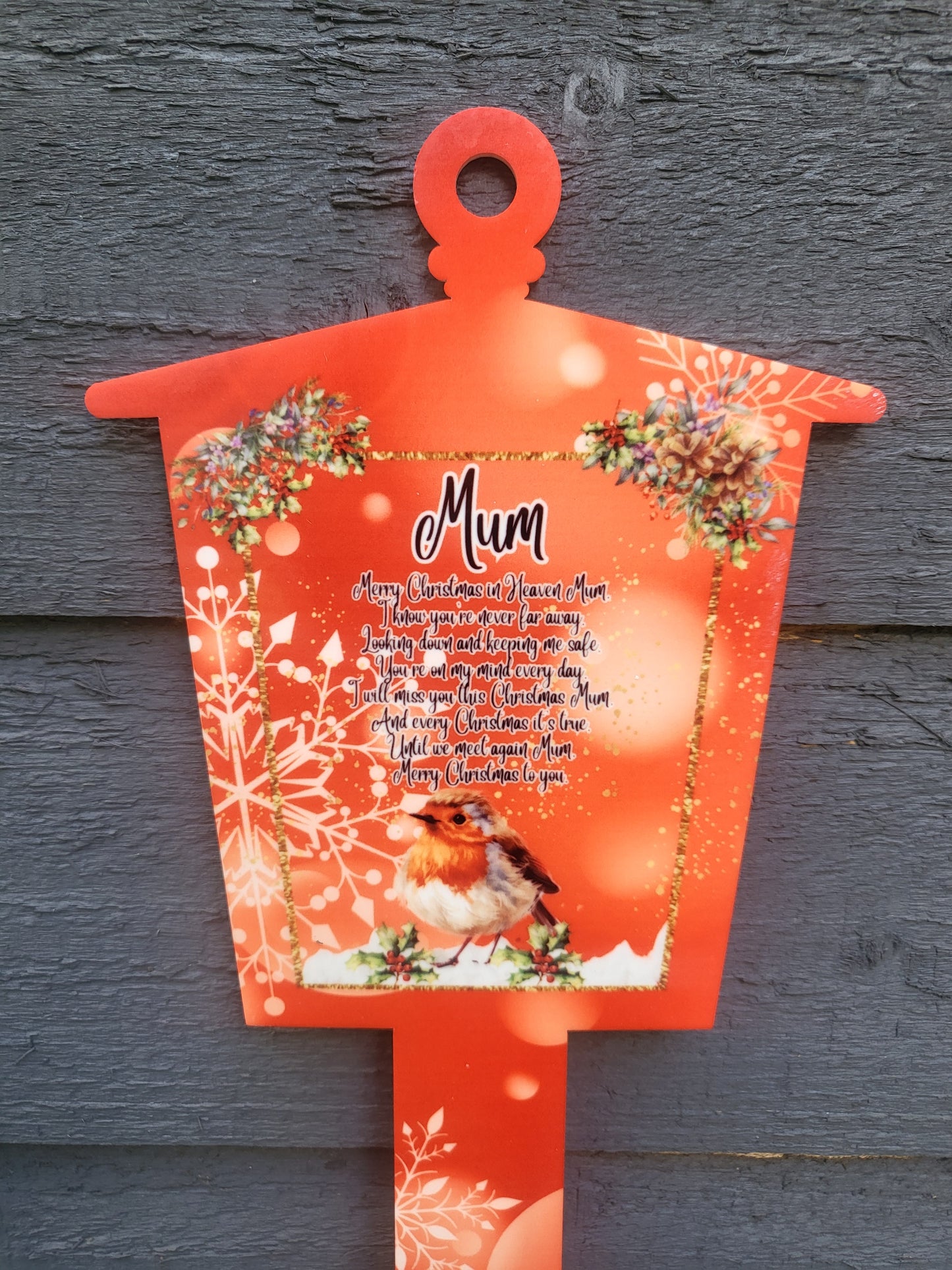 Personalised Christmas Lantern Grave Marker