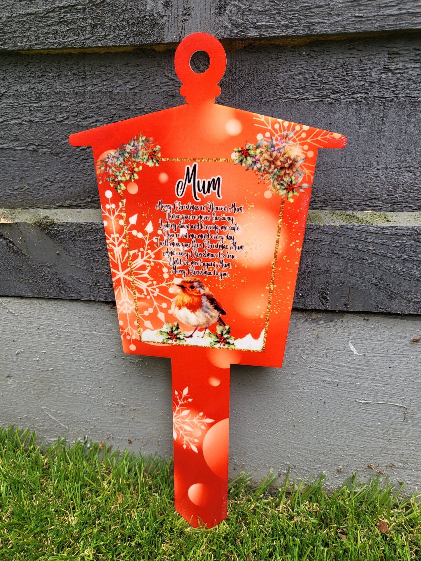 Personalised Christmas Lantern Grave Marker