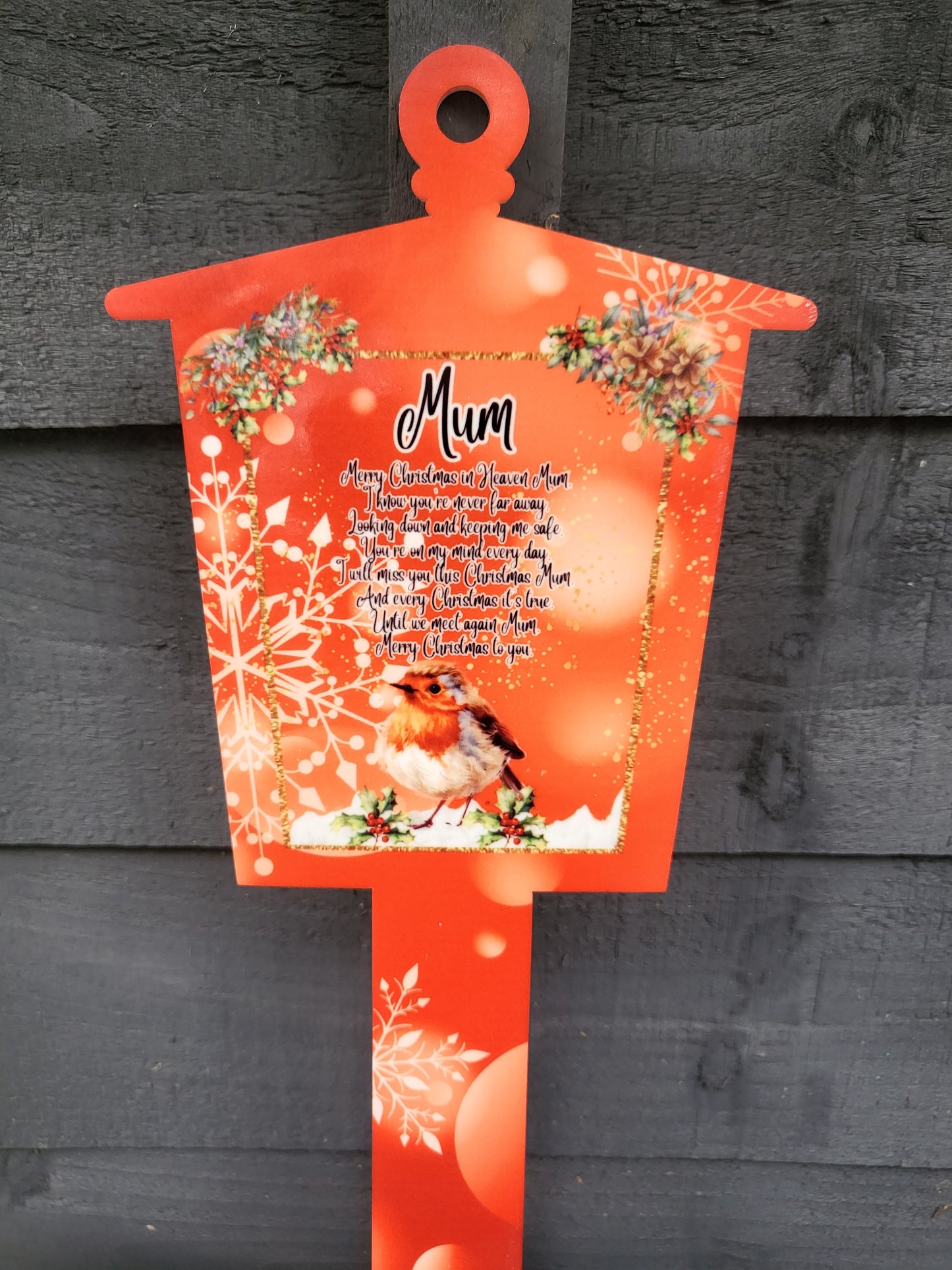 Personalised Christmas Lantern Grave Marker