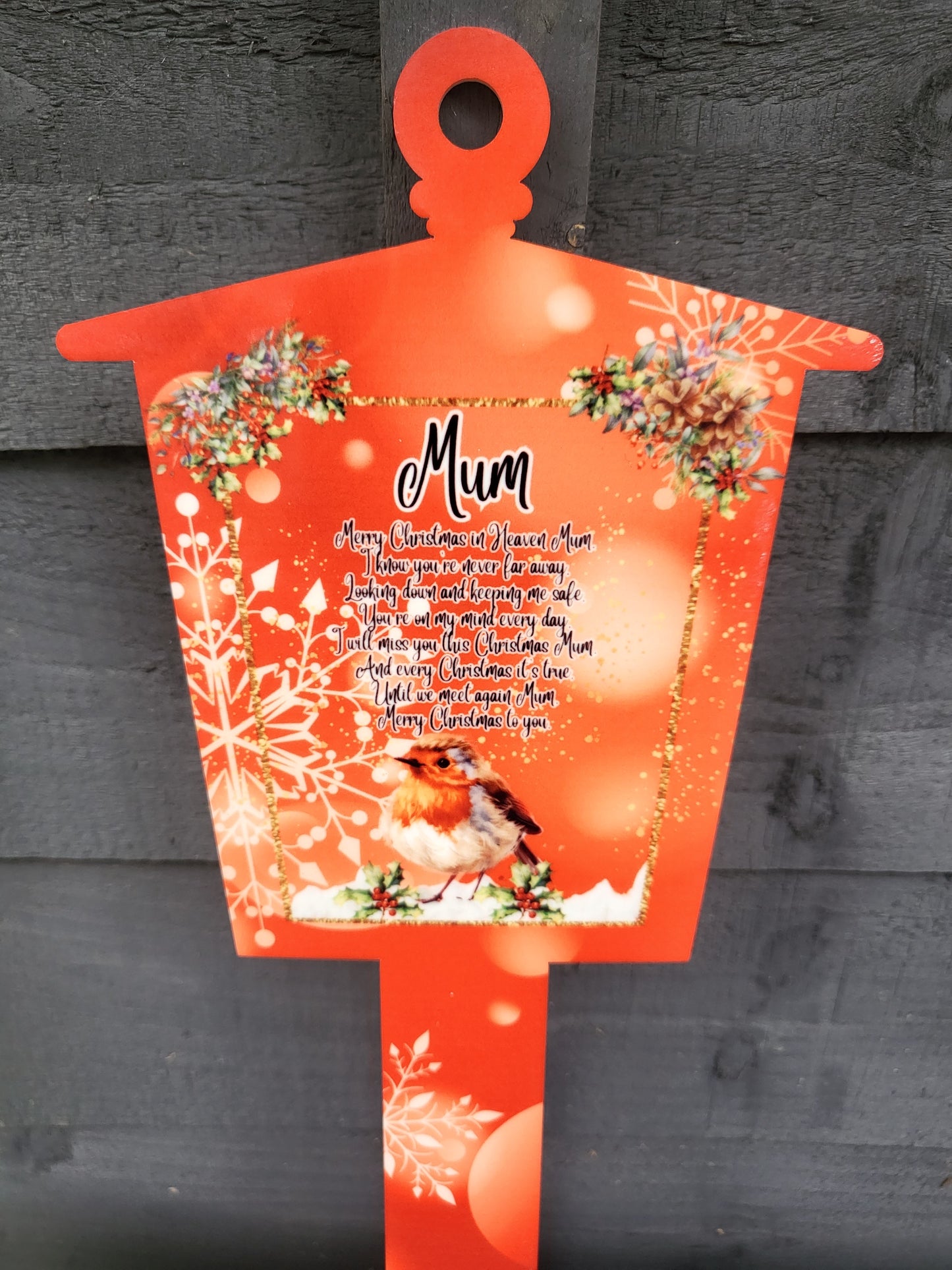 Personalised Christmas Lantern Grave Marker