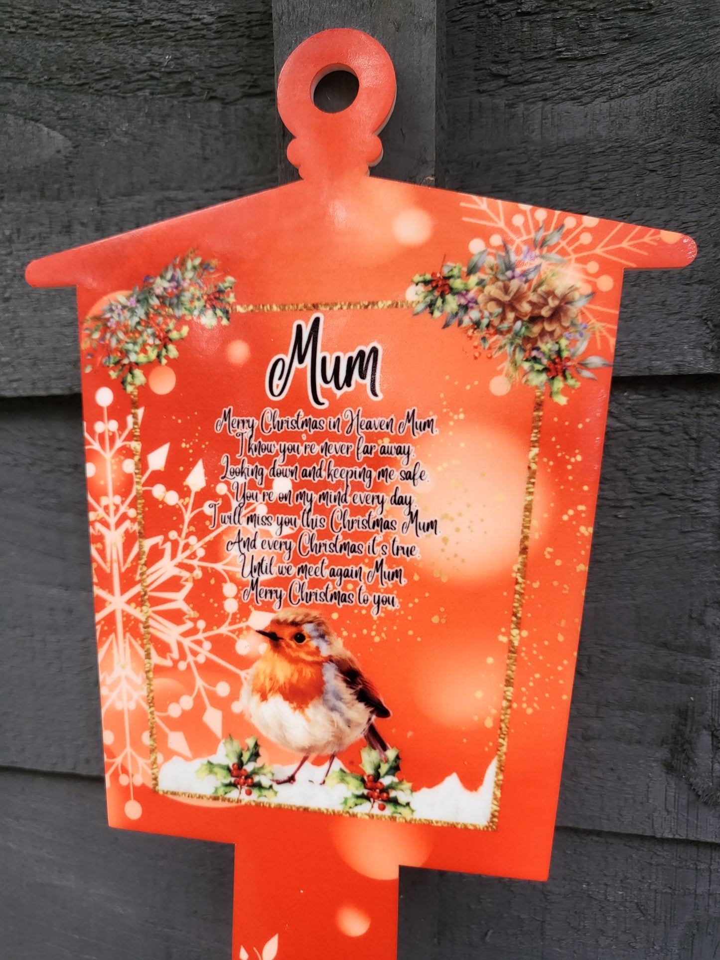 Personalised Christmas Lantern Grave Marker