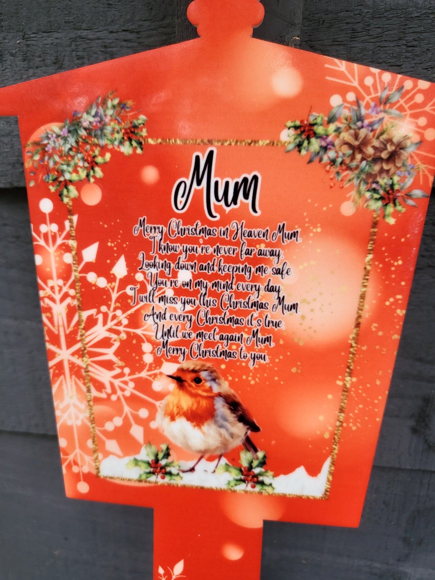 Personalised Christmas Lantern Grave Marker