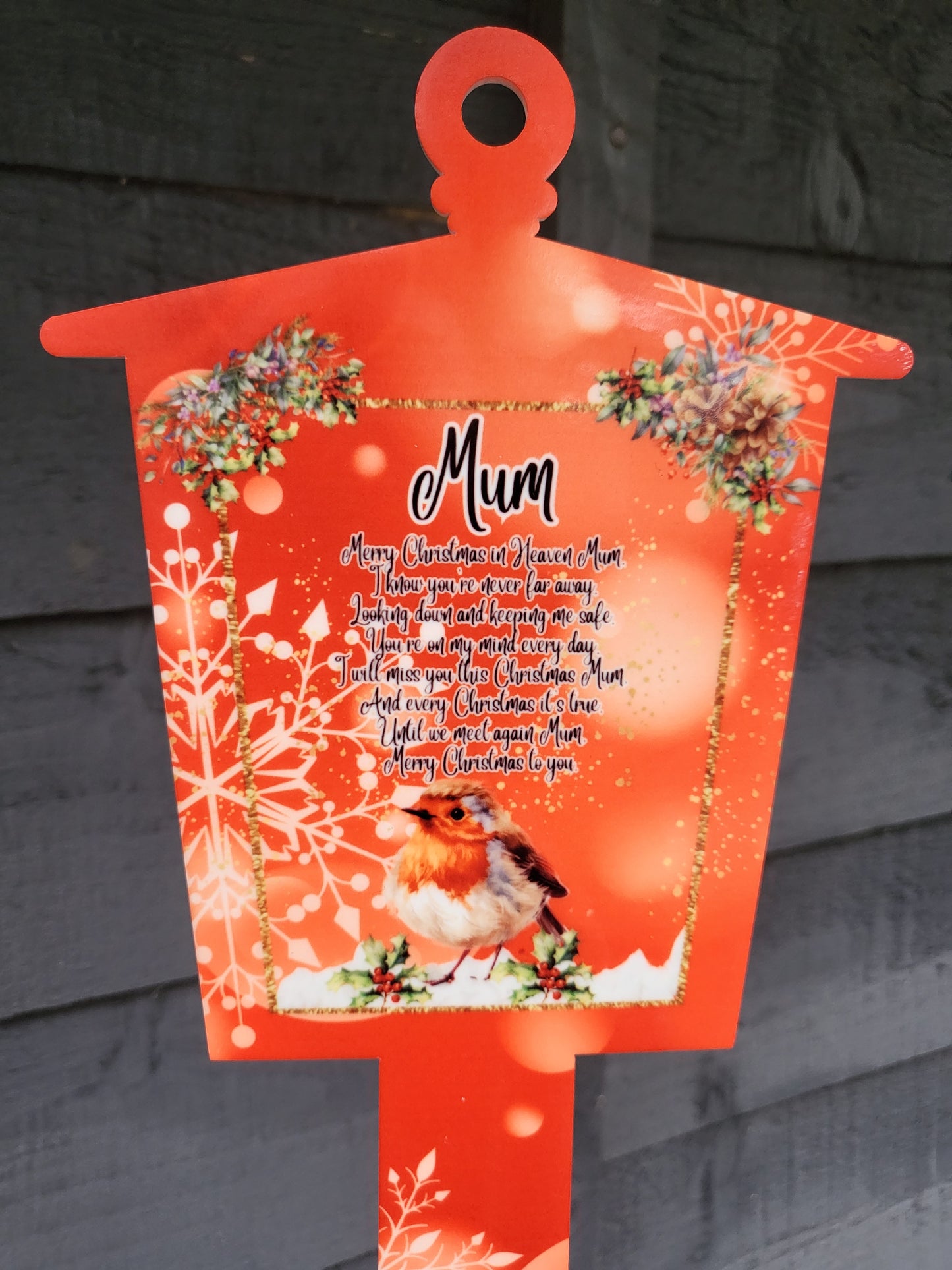 Personalised Christmas Lantern Grave Marker