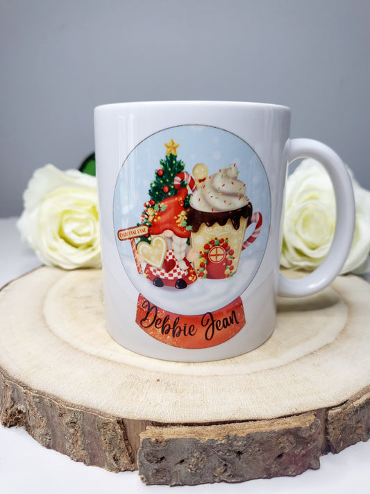 Personalised Christmas Snowglobe Gonk Mug