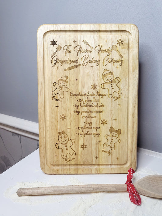 Personalised Family Gingerbread Recipe Board