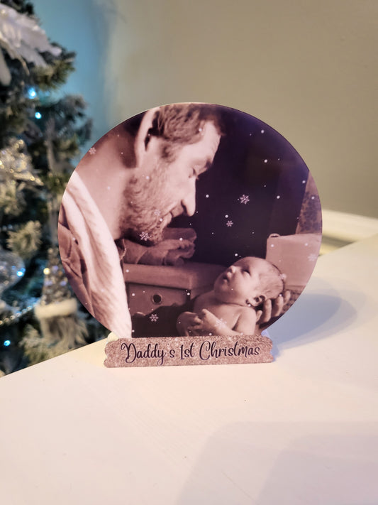 Personalised Christmas Freestanding Snowglobe - Any Photo & Text