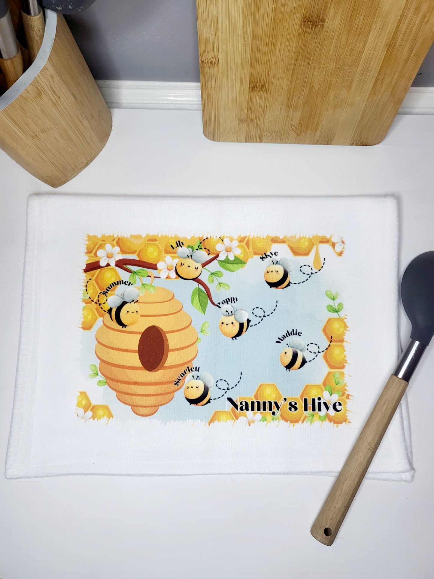 Personalised Bumble Bee Tea Towel