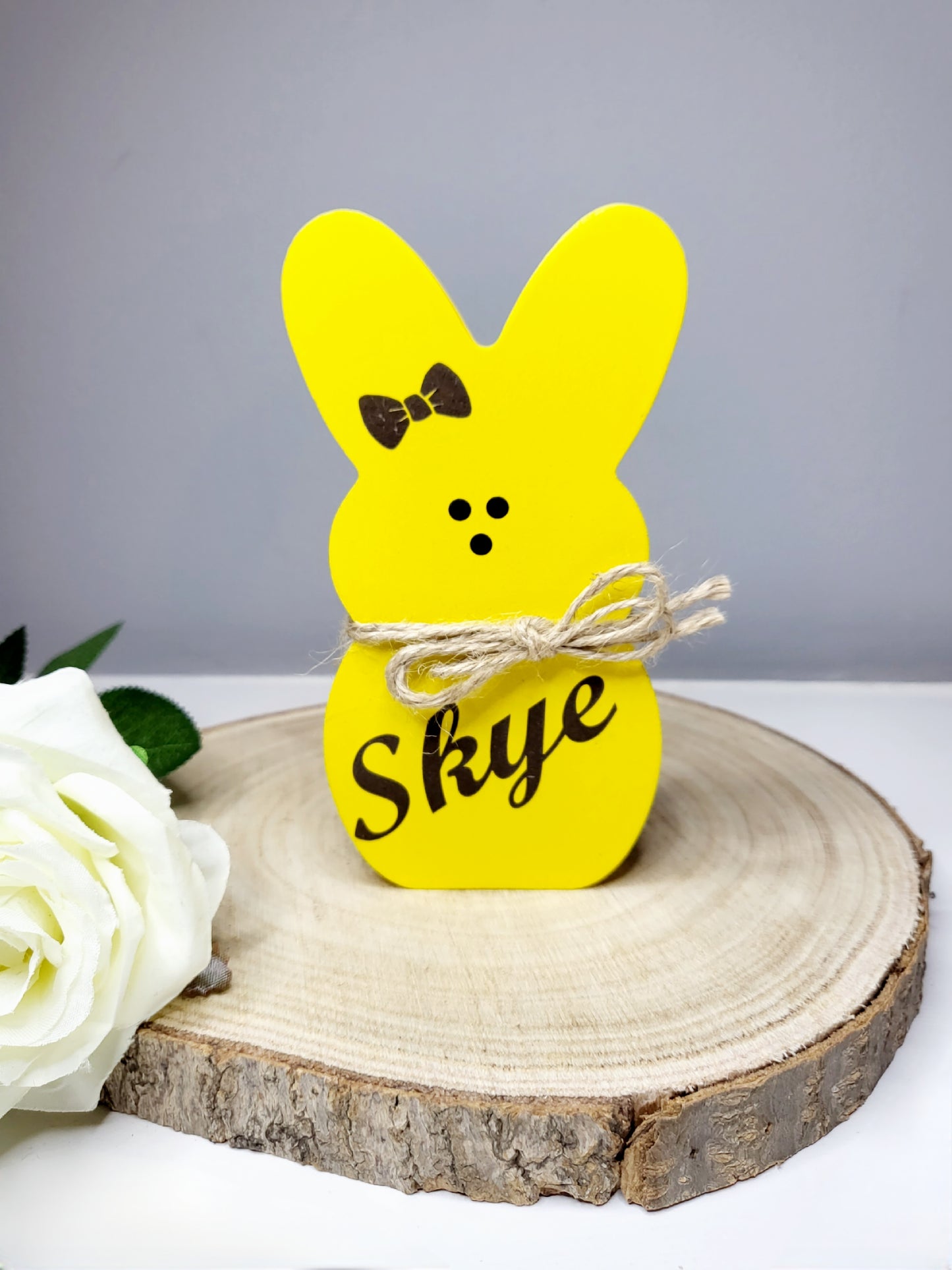 Personalised Wooden Freestanding Bunny Peep