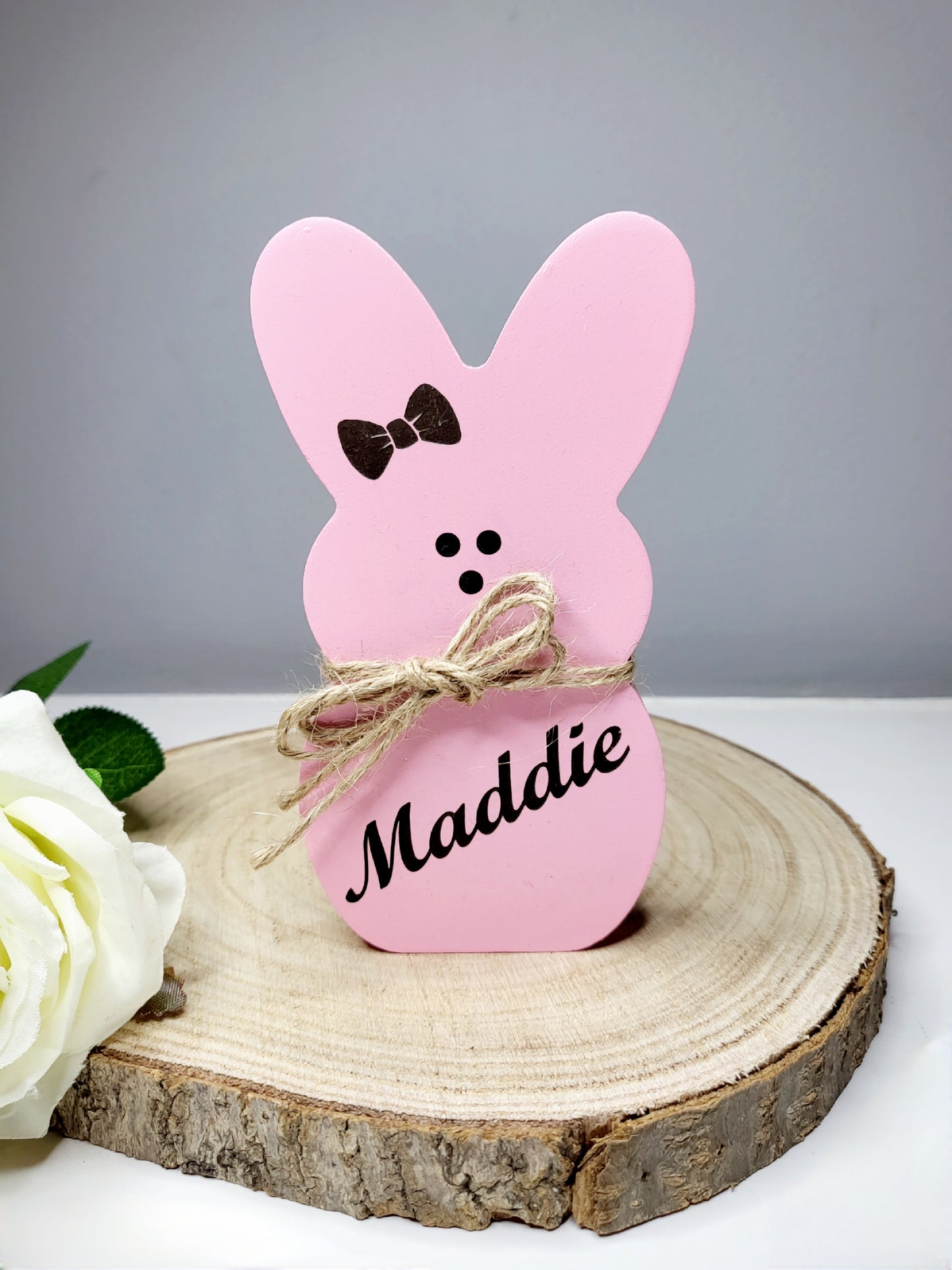 Personalised Wooden Freestanding Bunny Peep