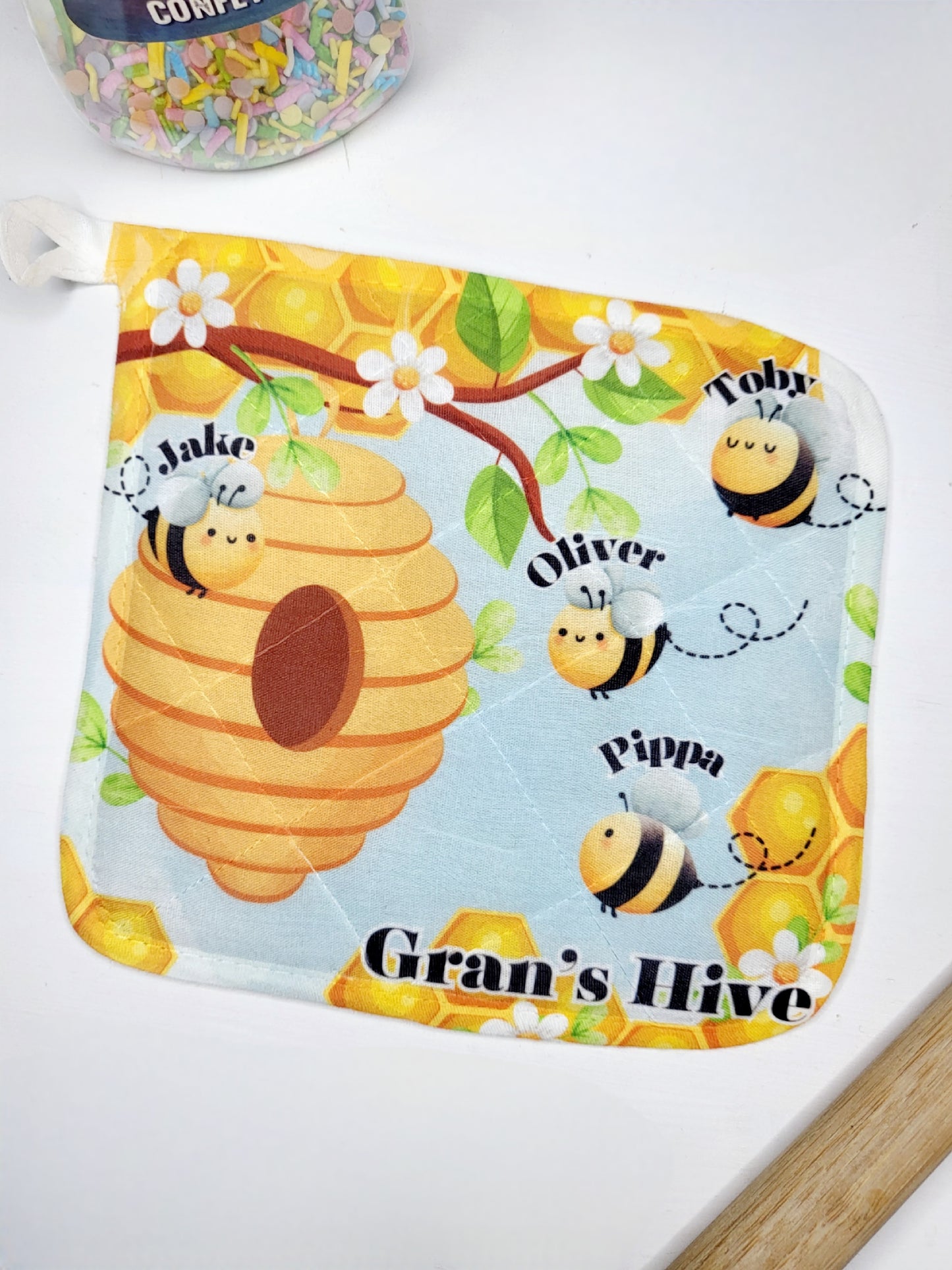 Personalised Bumble Bee Pot Holder/Mat