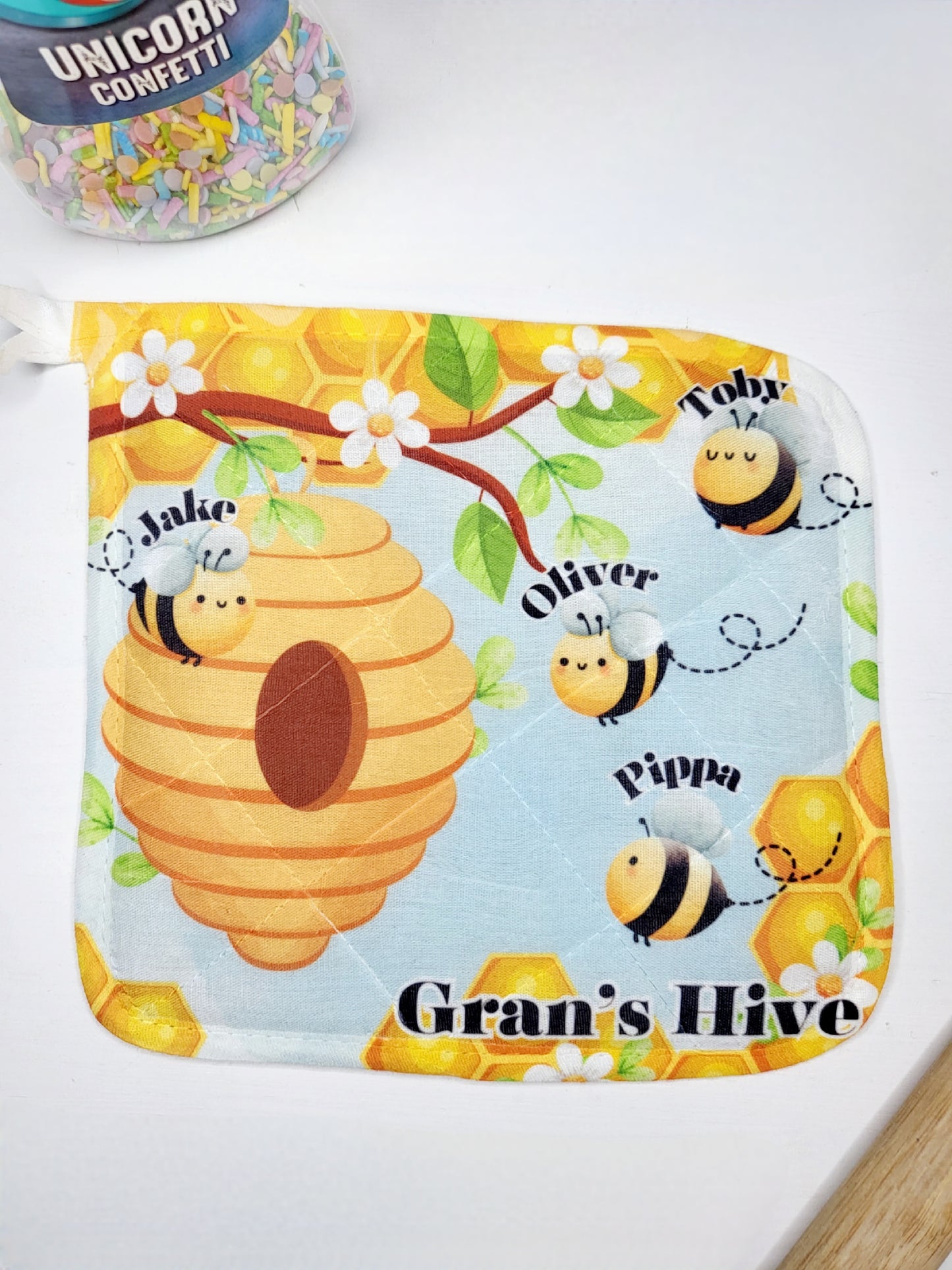 Personalised Bumble Bee Pot Holder/Mat