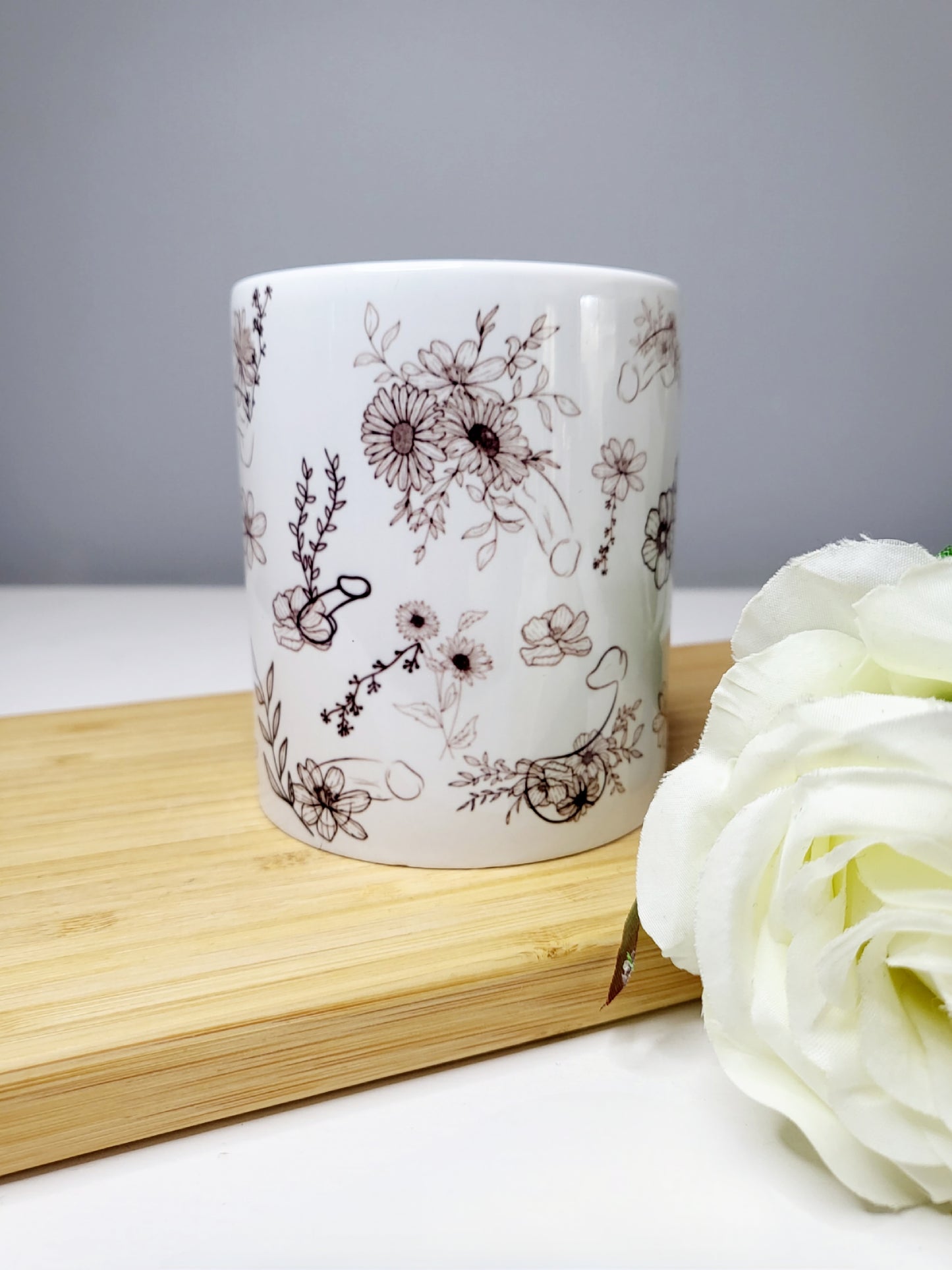 Hidden Penis Floral Mug